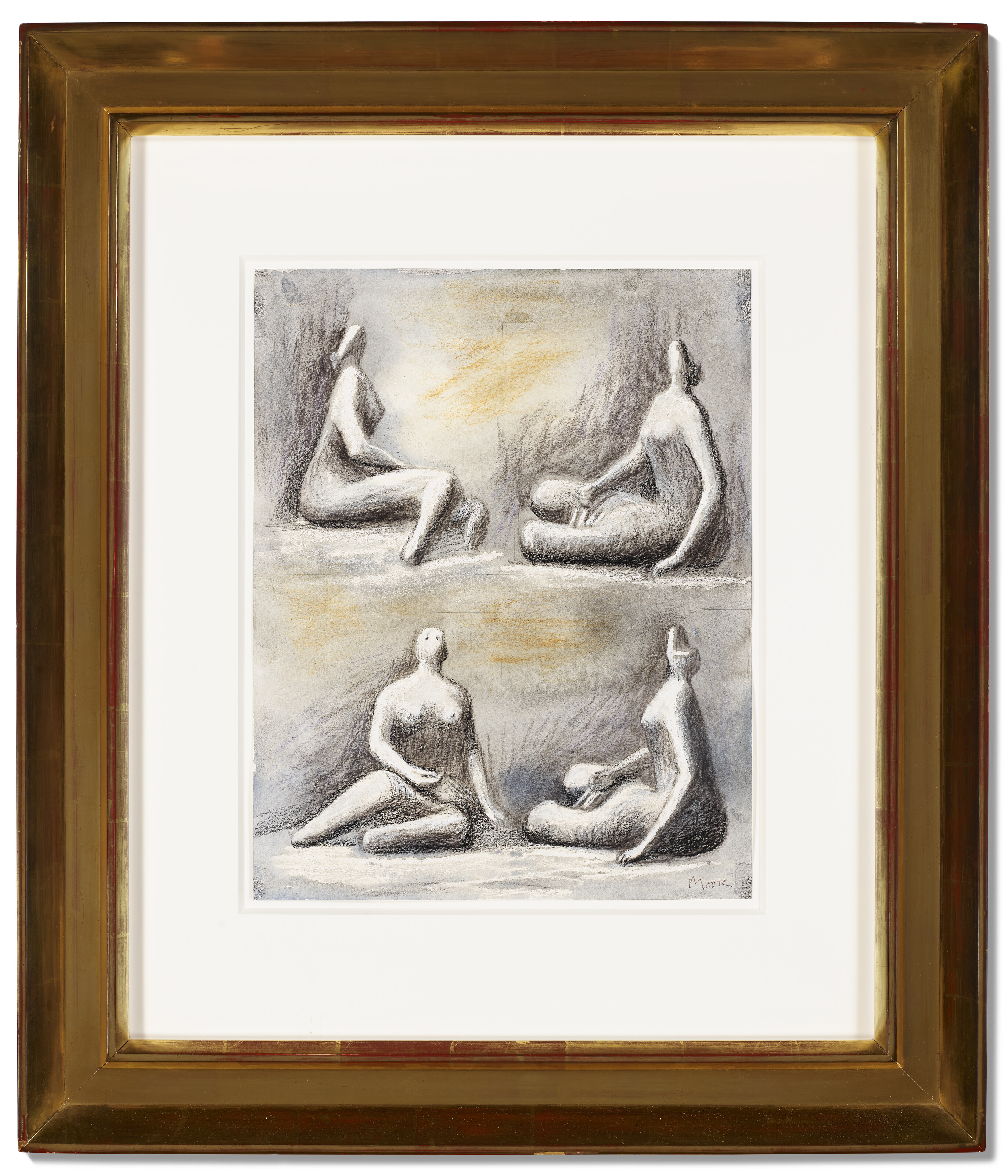 Henry Moore — Рисунок для сидящей скульптуры: Четыре вида, изображение 2