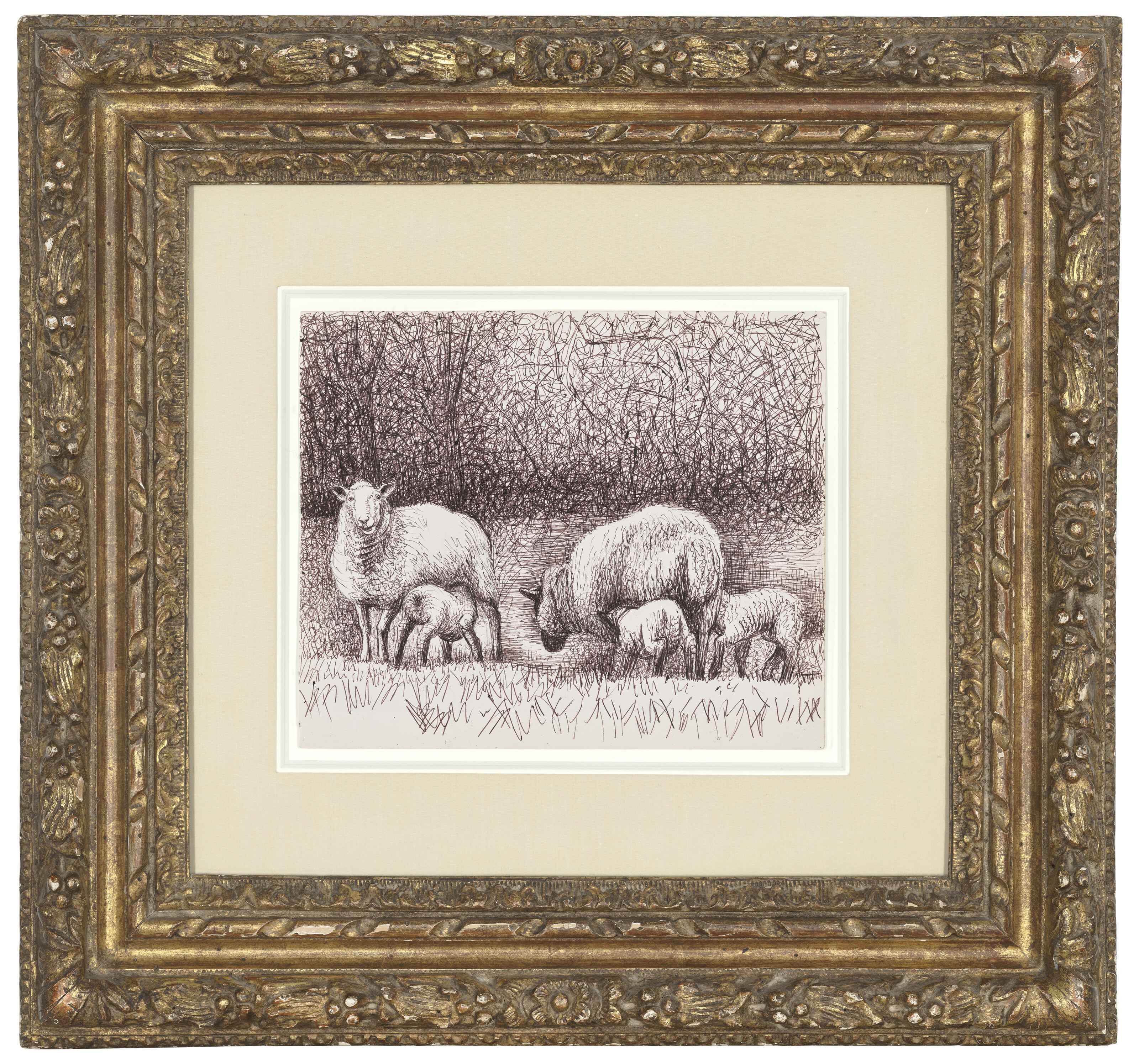 Henry Moore — Овца с ягнятами на опушке леса, изображение 2