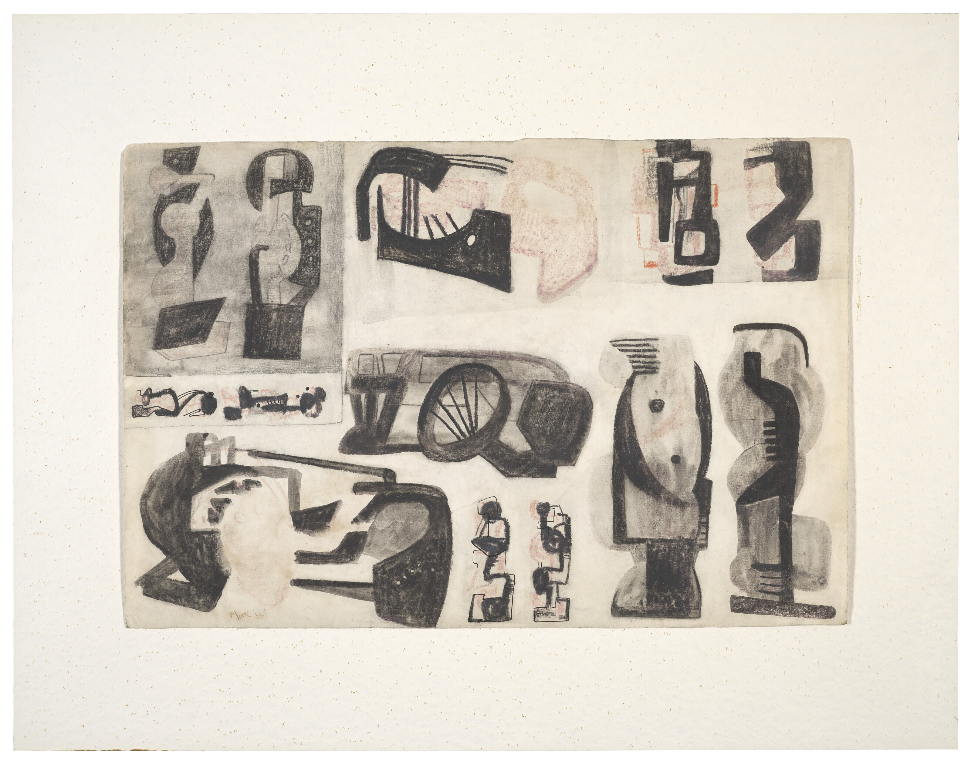 Henry Moore — Рисунок для скульптуры из металла, изображение 2