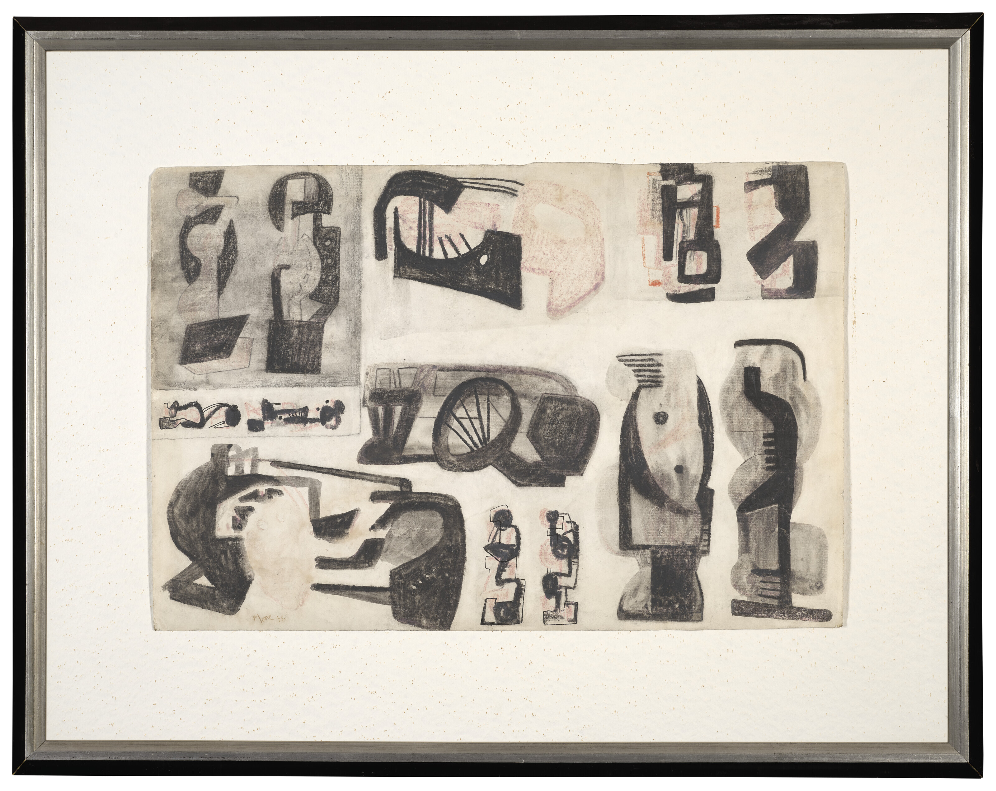 Henry Moore — Рисунок для скульптуры из металла, изображение 4