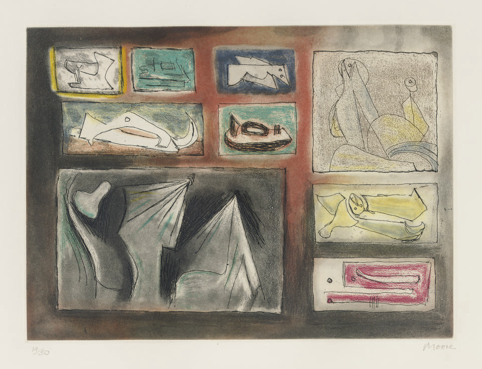 Henry Moore — Скульптурные идеи I : пять пластин (Cramer 581-83, 585-86)