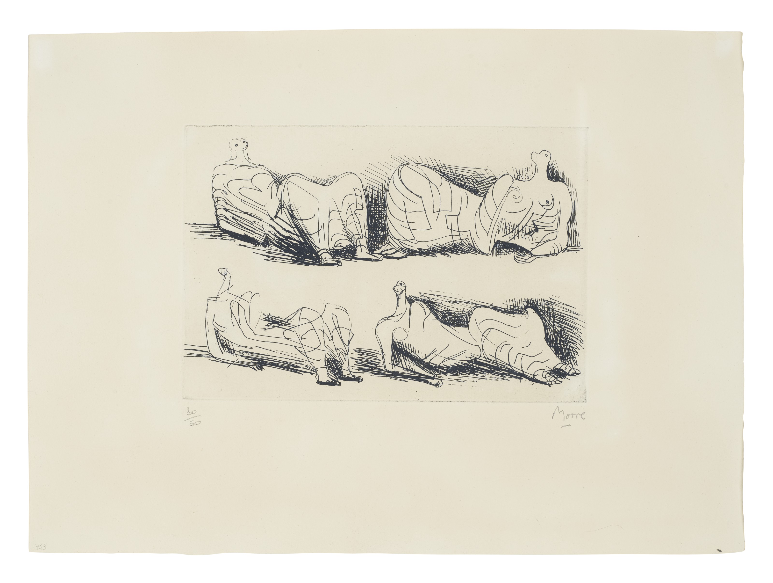 Henry Moore — Четыре задрапированные Фигуры, Лежащие навзничь