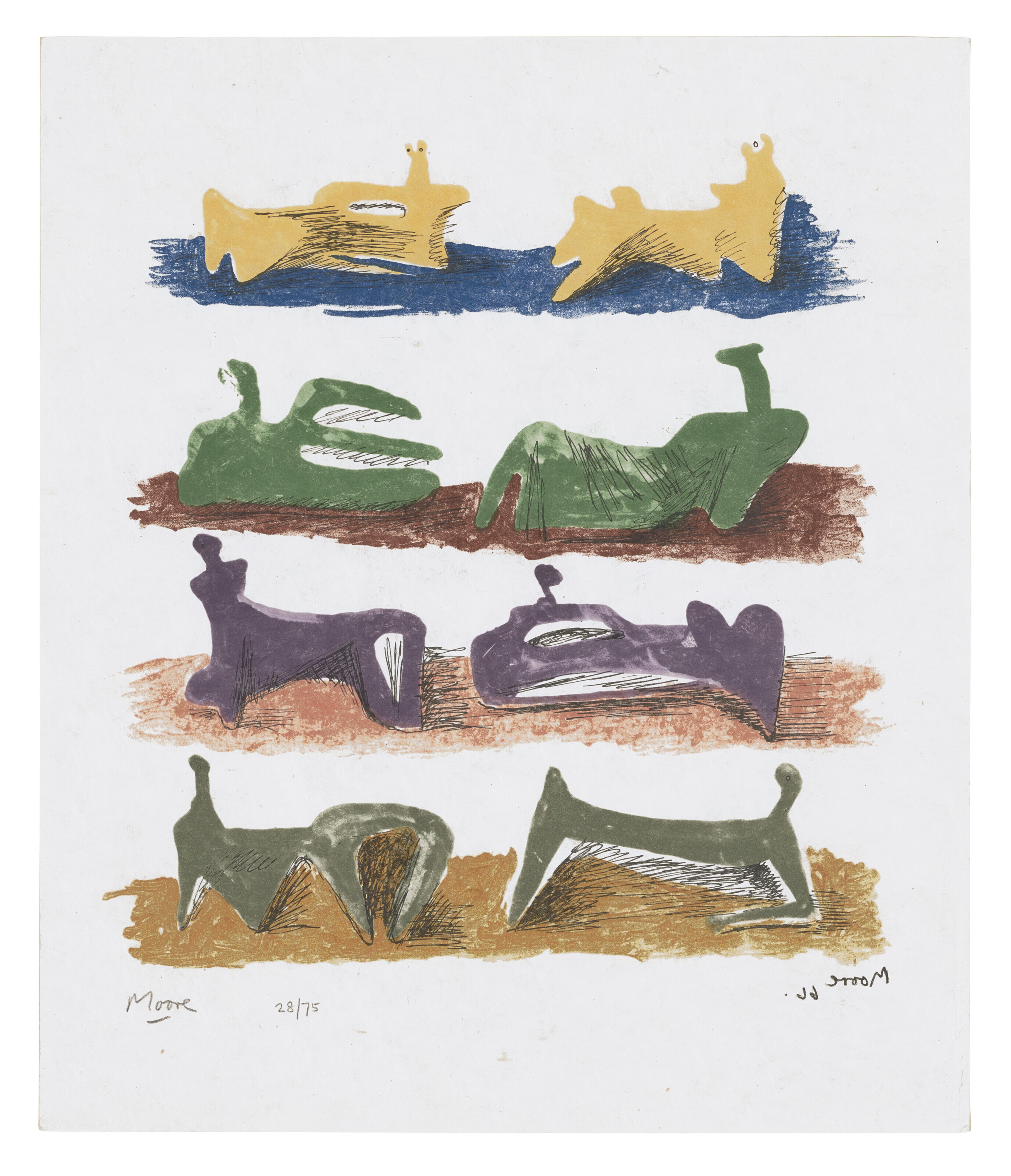 Henry Moore — Восемь лежащих фигур