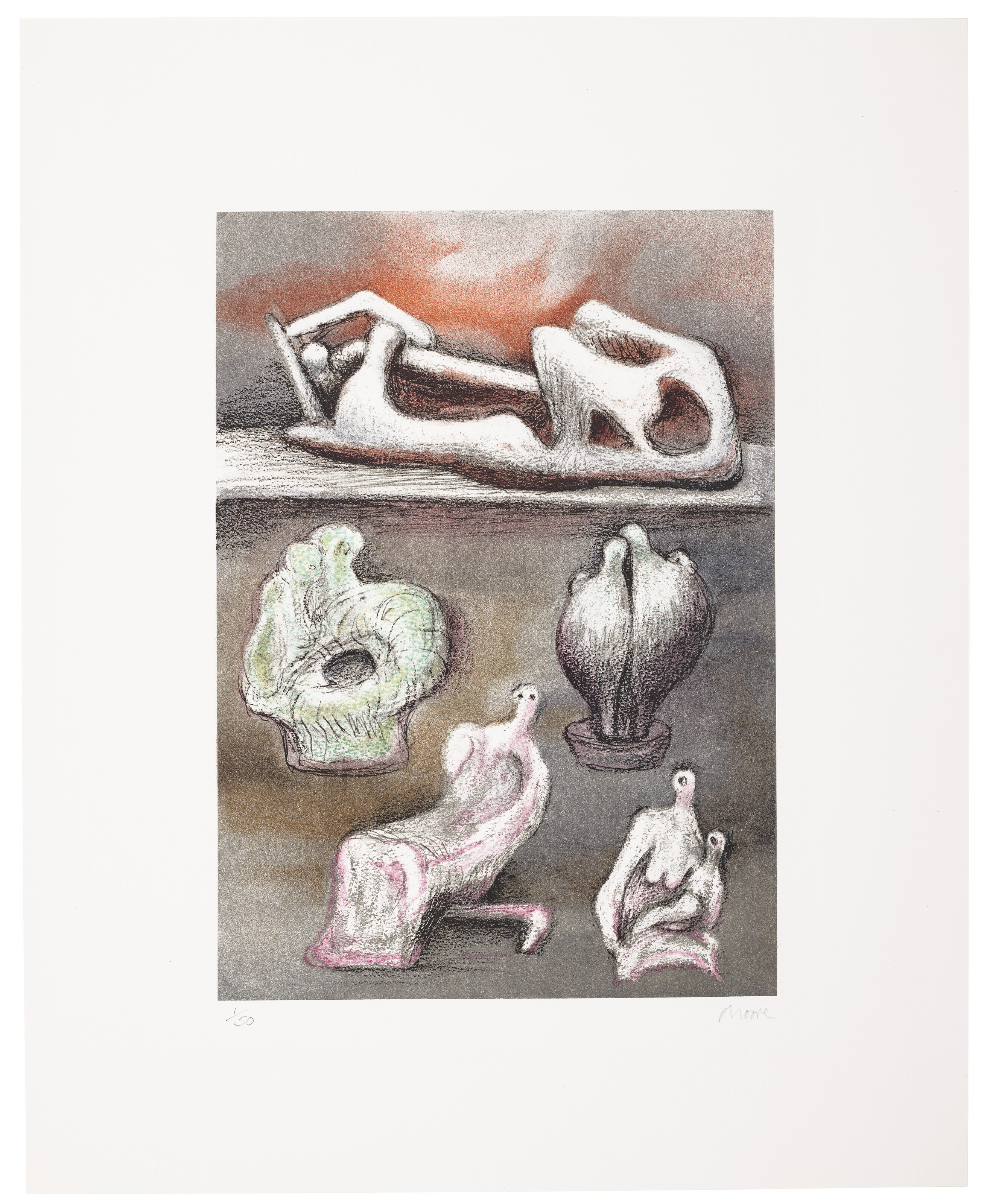 Henry Moore — Две гравюры художника, изображение 2