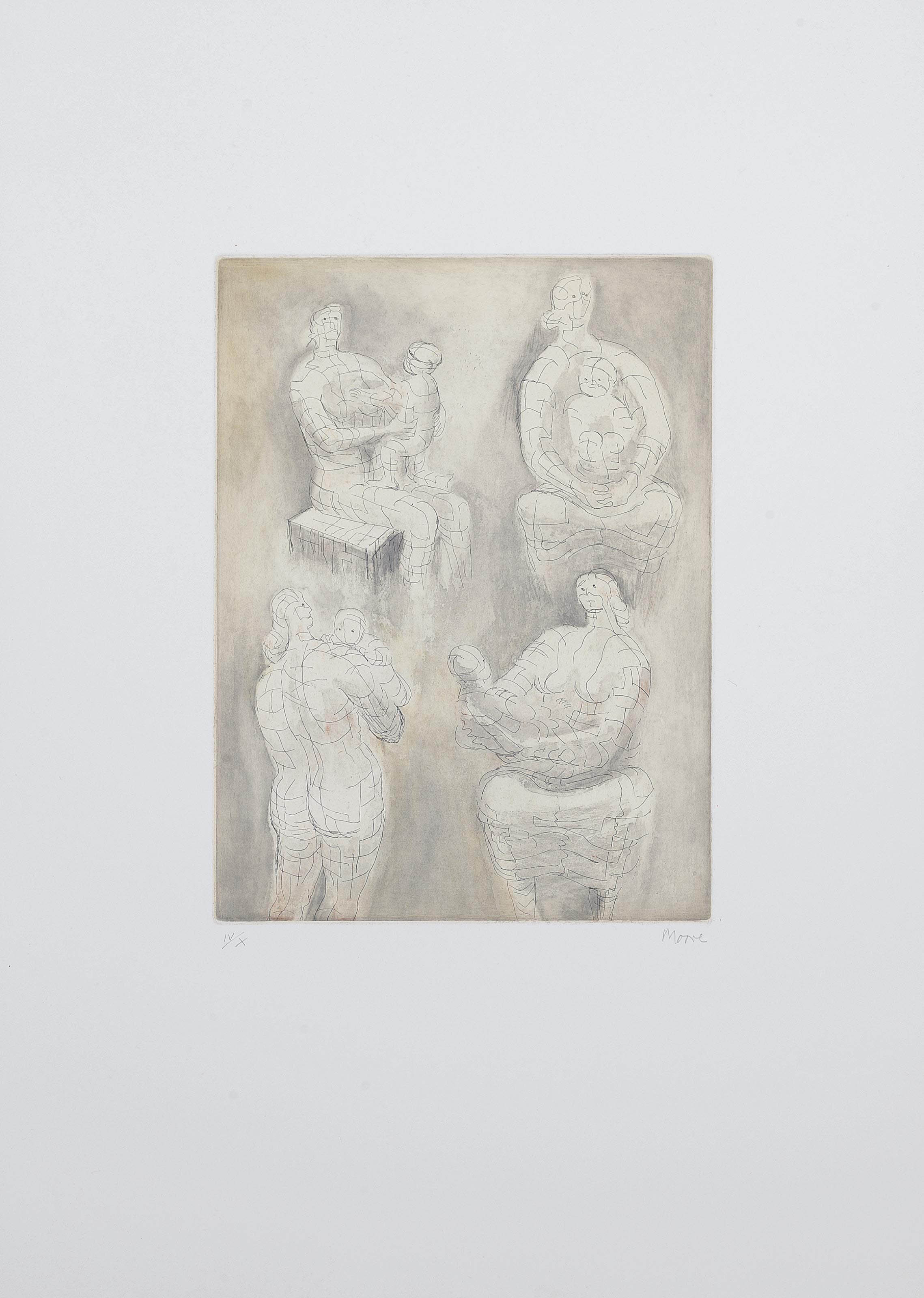 Henry Moore — Четыре исследования матери и ребенка (С. 422)