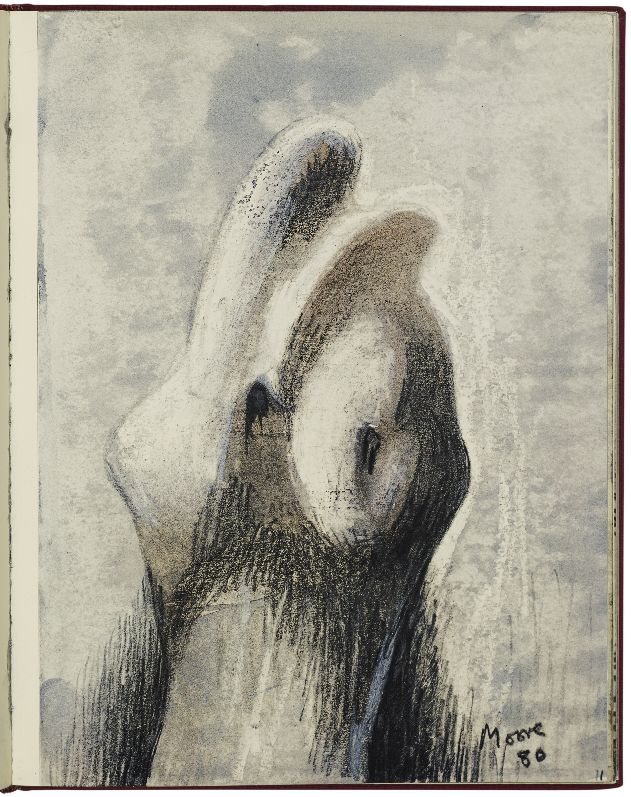 Henry Moore — Лежащая обнаженная, из альбома для зарисовок 1980 года, изображение 7