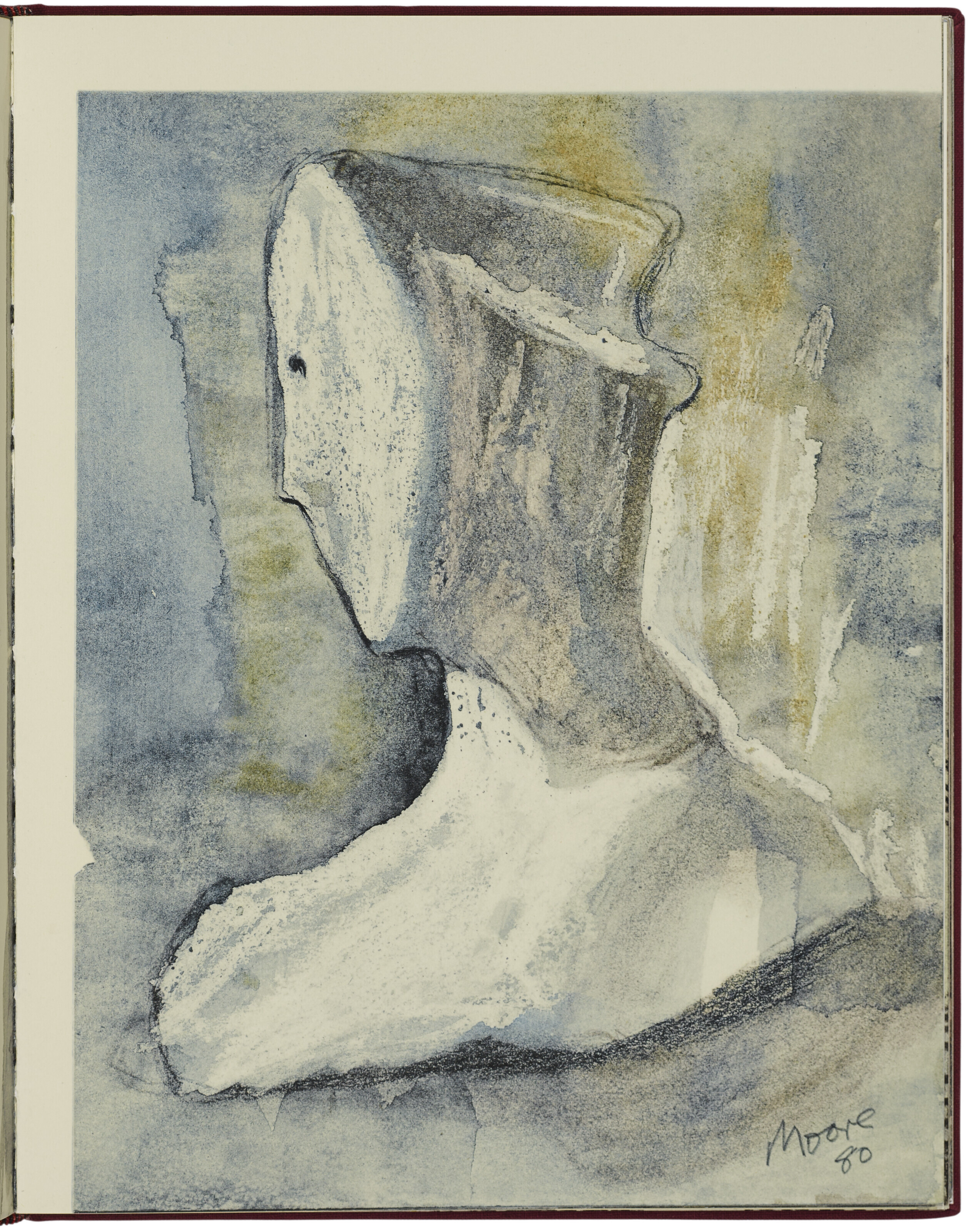 Henry Moore — Лежащая обнаженная, из альбома для зарисовок 1980 года, изображение 10
