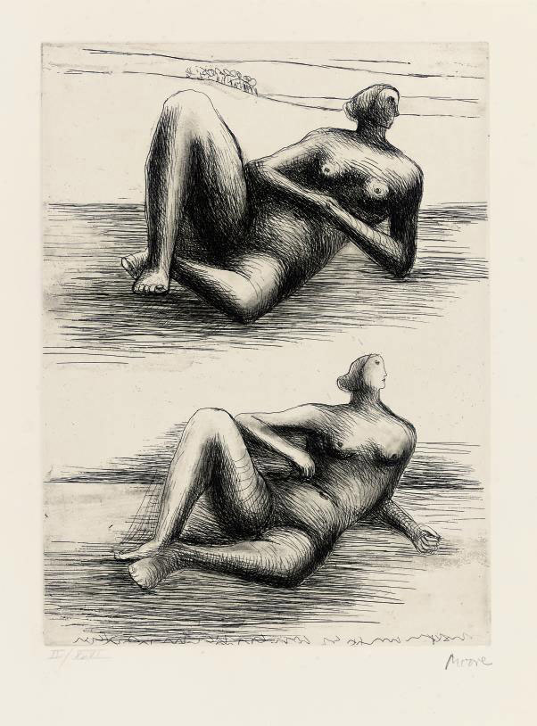 Henry Moore — Две лежащие фигуры (Cramer 467)