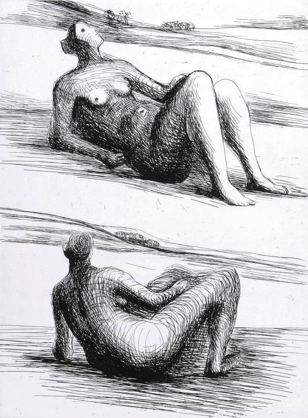 Henry Moore — Две лежащие фигуры (Cramer 466)