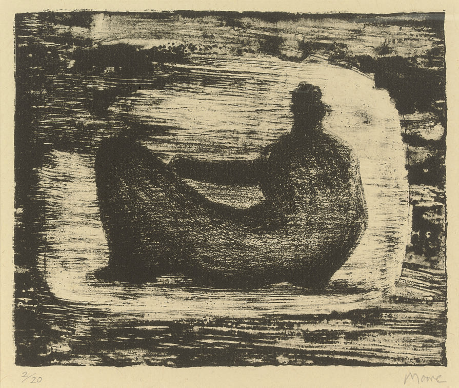 Henry Moore — Черная откидывающаяся фигура II (Cramer 379)