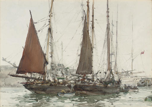 Henry Scott Tuke — Рыбацкие лодки в гавани