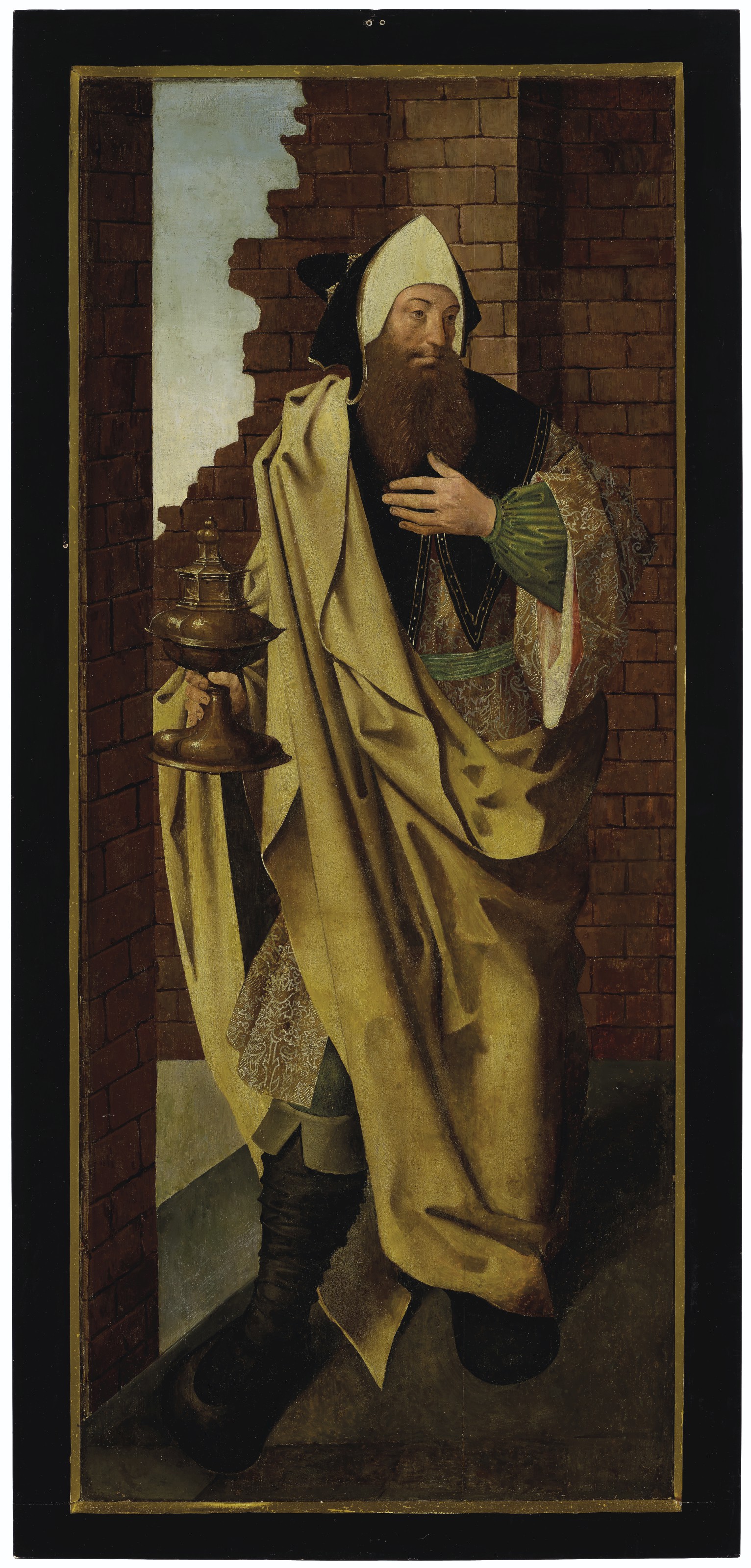 Hieronymus Bosch — Крыло полиптиха: Бичевание (спереди); Волхв (сзади)