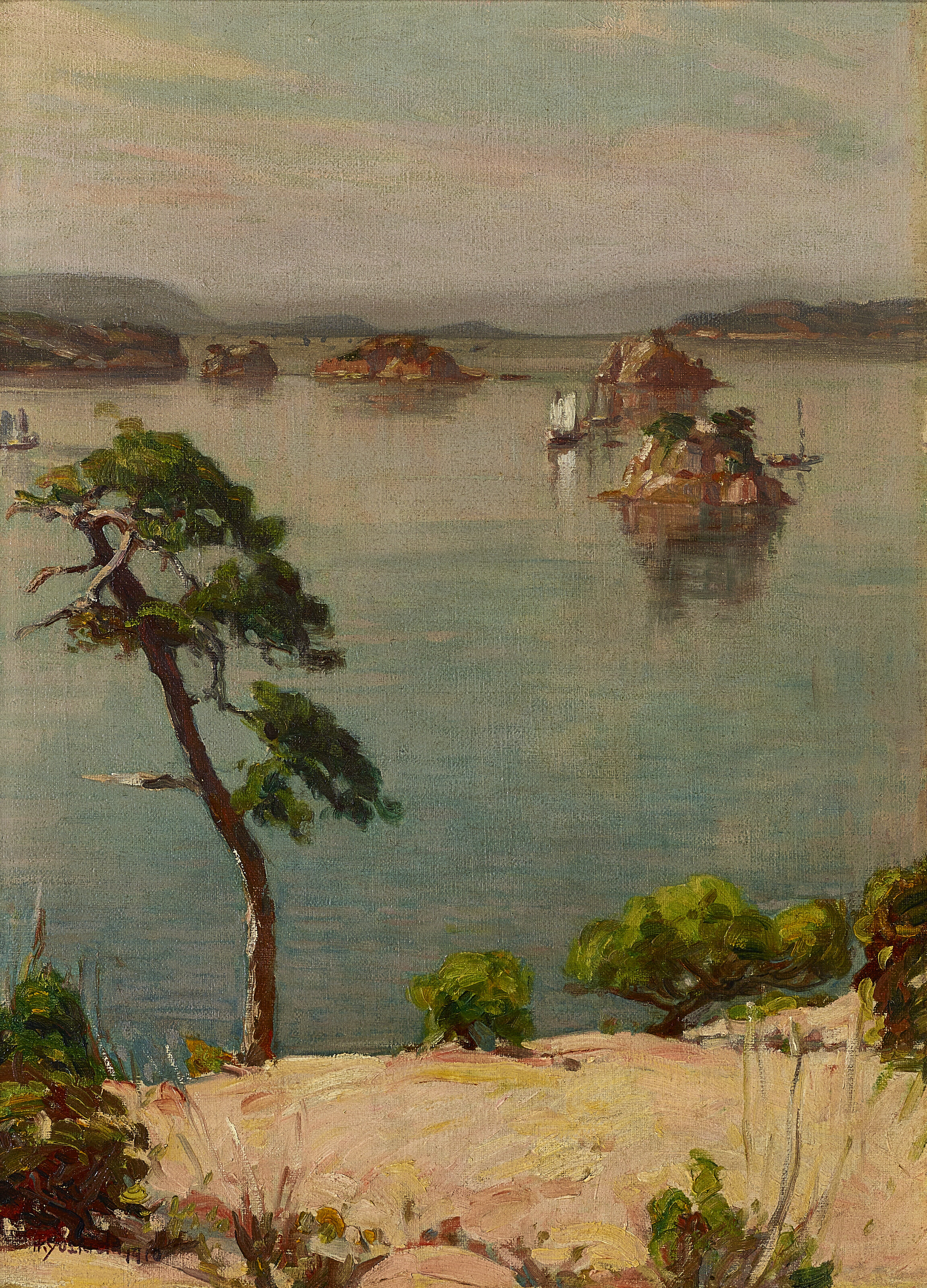 Hiroshi Yoshida — Вид на Футаго с острова Седо, изображение 1