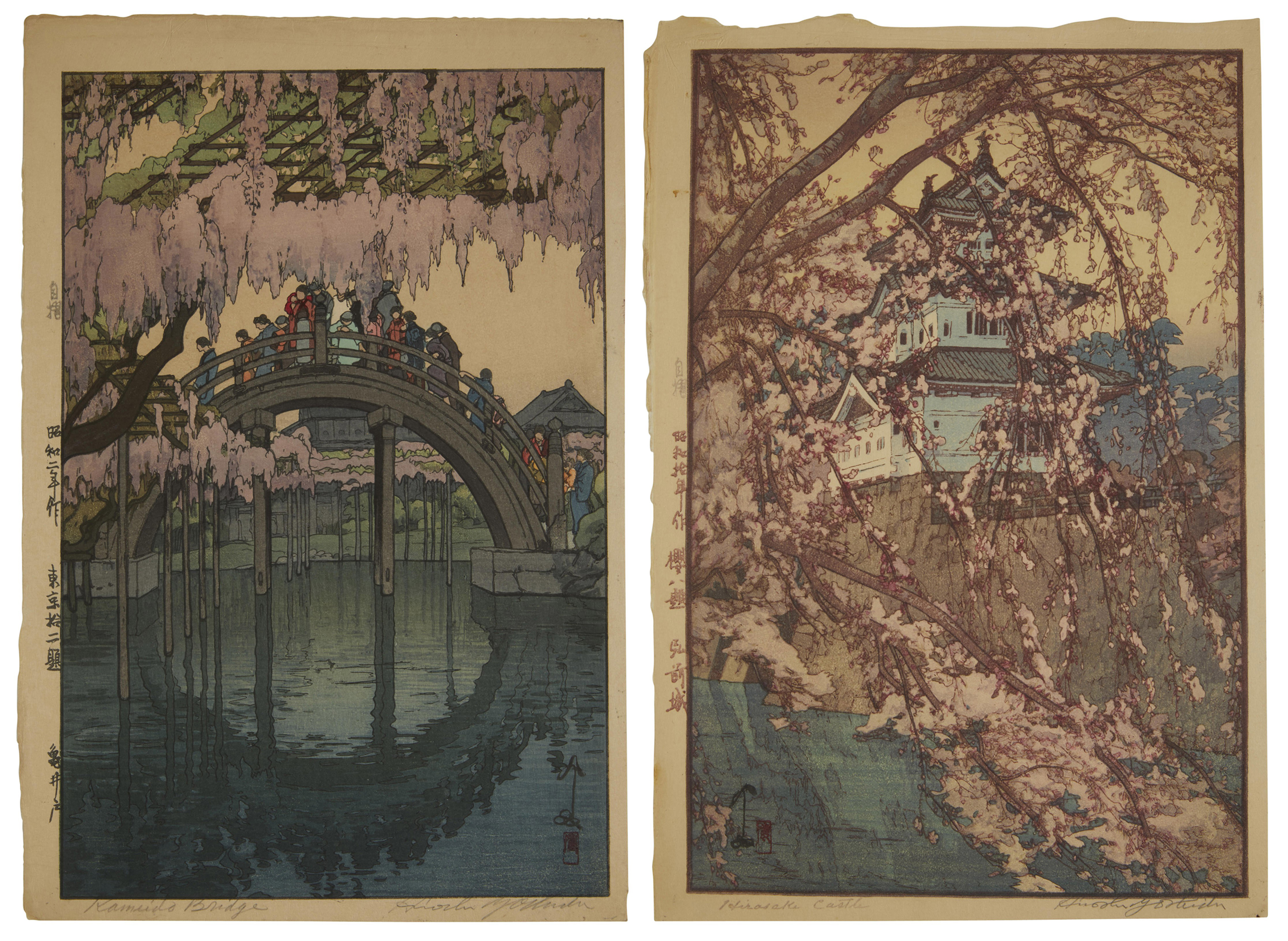 Hiroshi Yoshida — Две гравюры на дереве