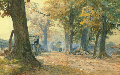 Hiroshi Yoshida — Осенняя проселочная дорога