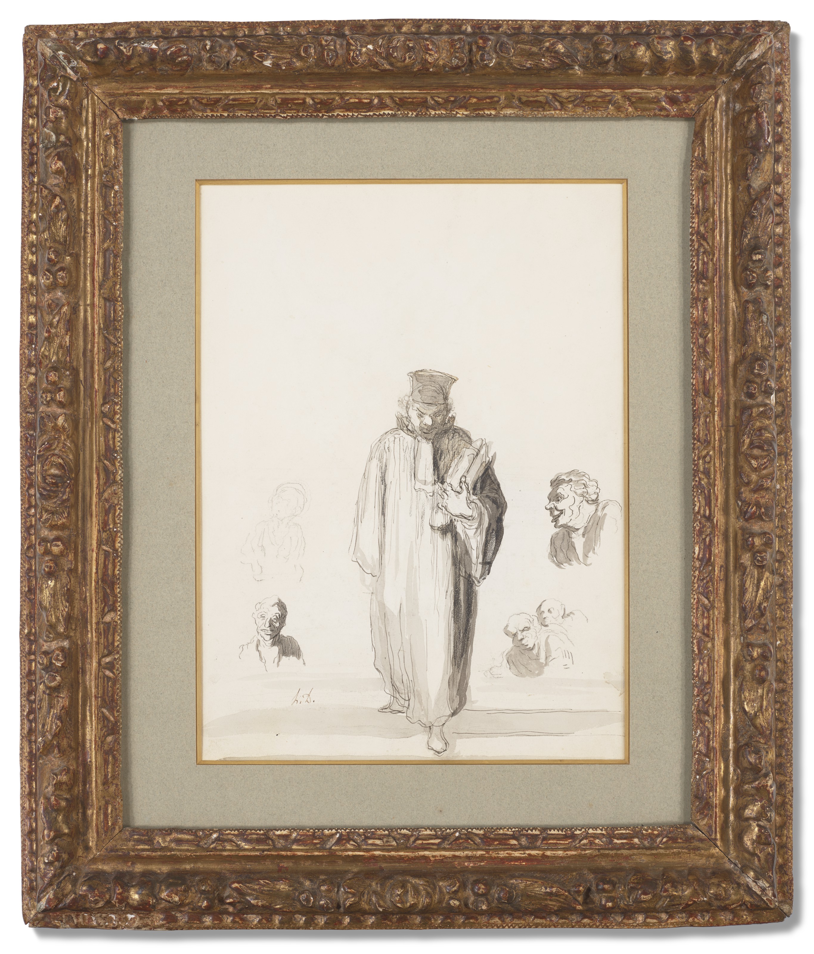 Honoré Daumier — Судебный процесс (для выяснения отношений между двумя котами) ( справа ) ; Двое лиц без оплаты ( сзади ), изображение 3