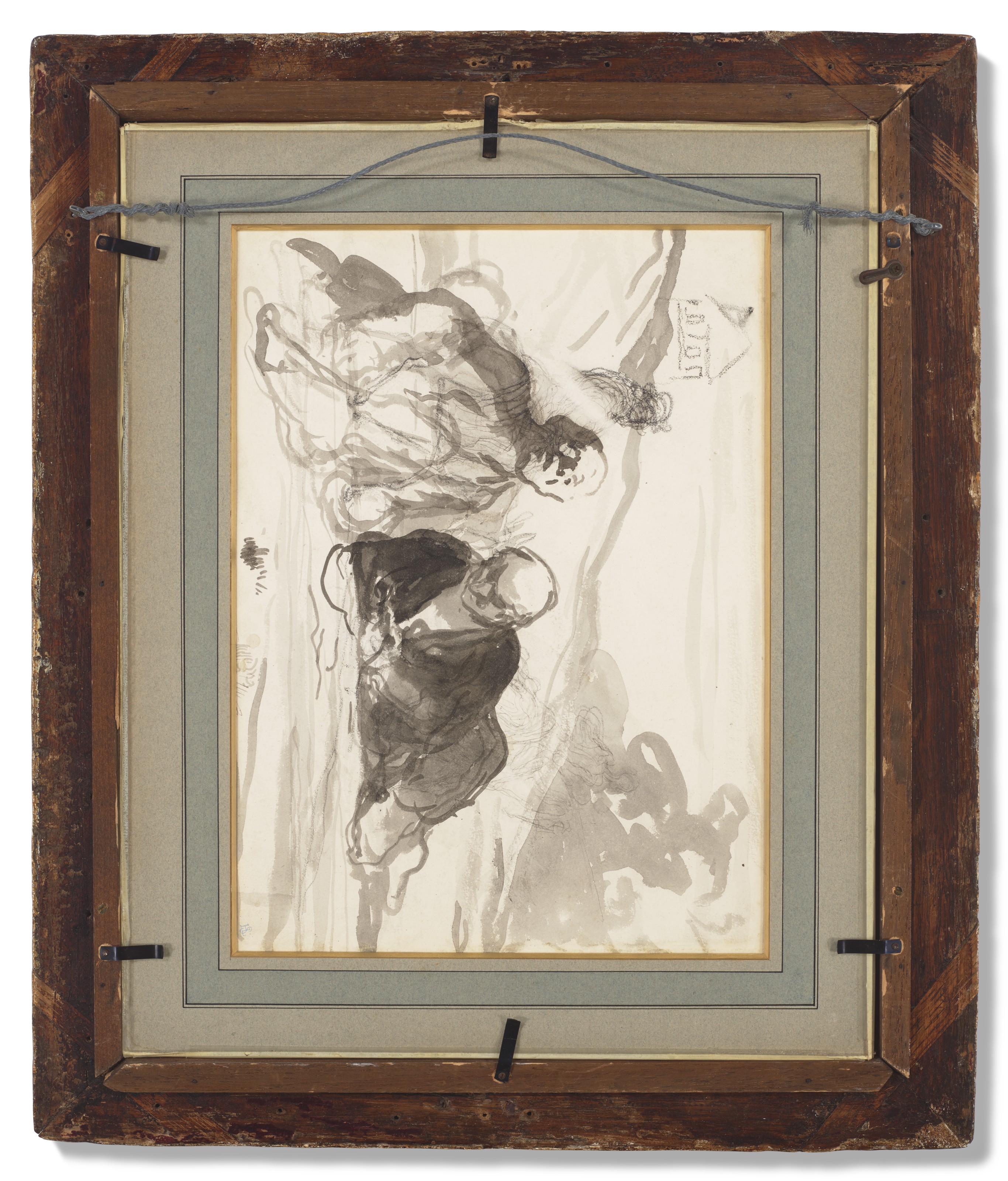 Honoré Daumier — Судебный процесс (для выяснения отношений между двумя котами) ( справа ) ; Двое лиц без оплаты ( сзади ), изображение 4