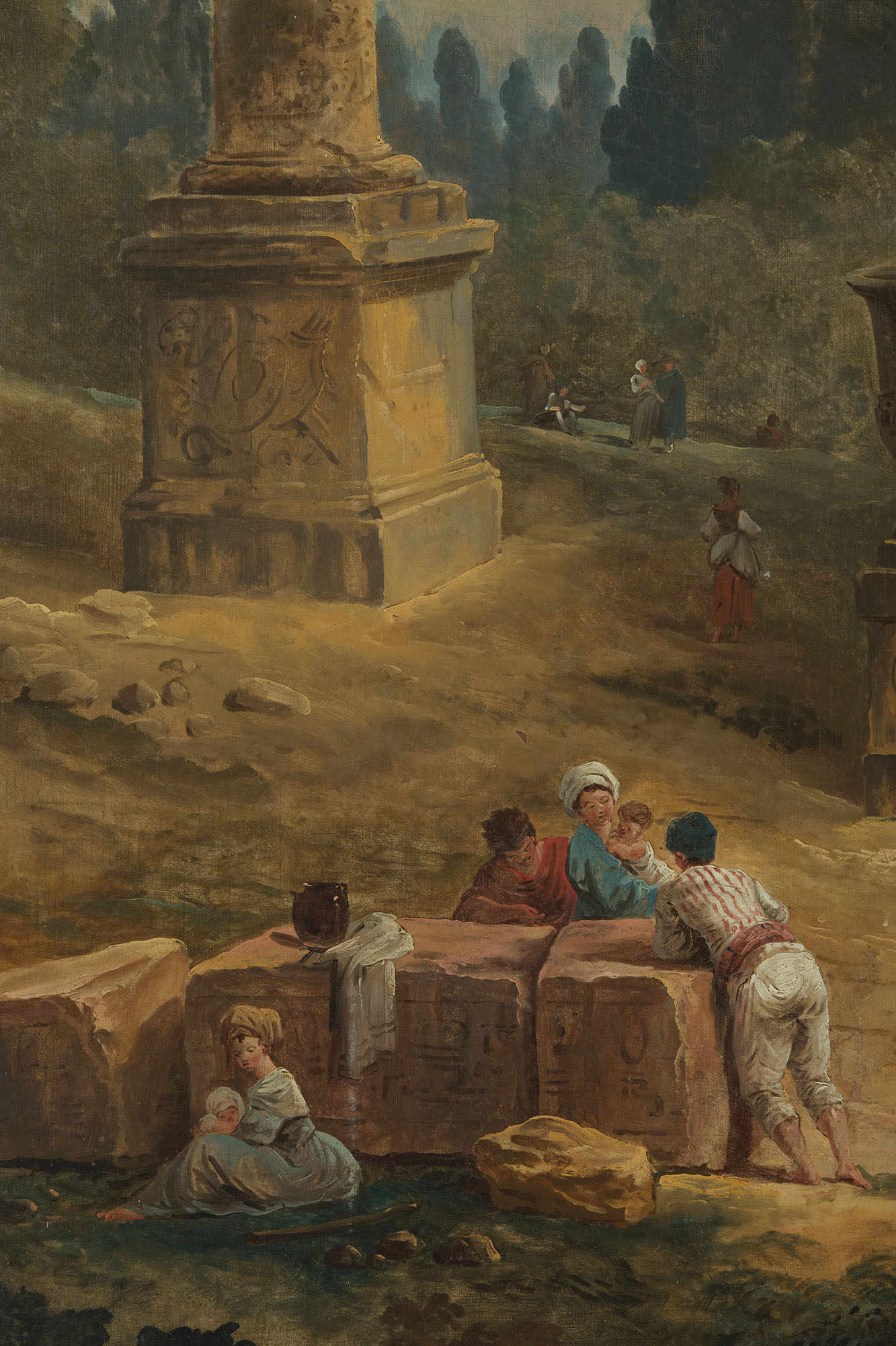 Hubert Robert — Архитектурный проект "Каприз", созданный на эскалаторе и пьере, монументальный анимационный фильм о персонажах, изображение 2