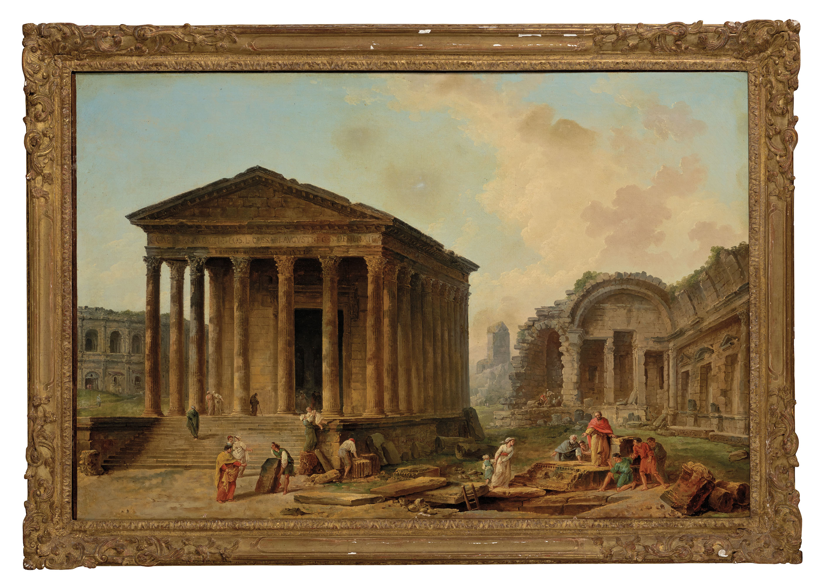 Hubert Robert — Причудливый архитектурный комплекс памятников Нима, изображение 2