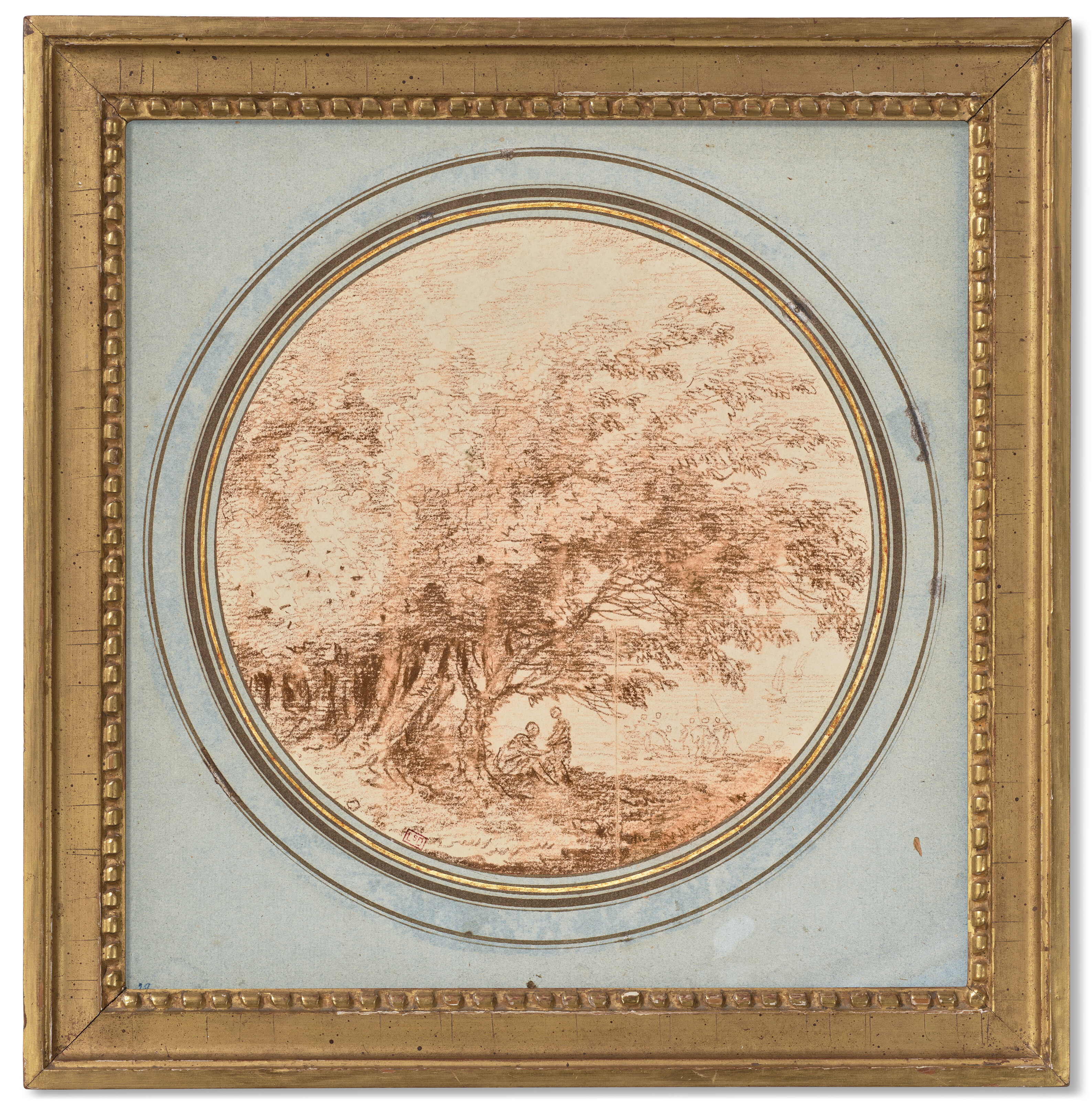 Hubert Robert — Пара под большим деревом, другие фигуры позади, изображение 3