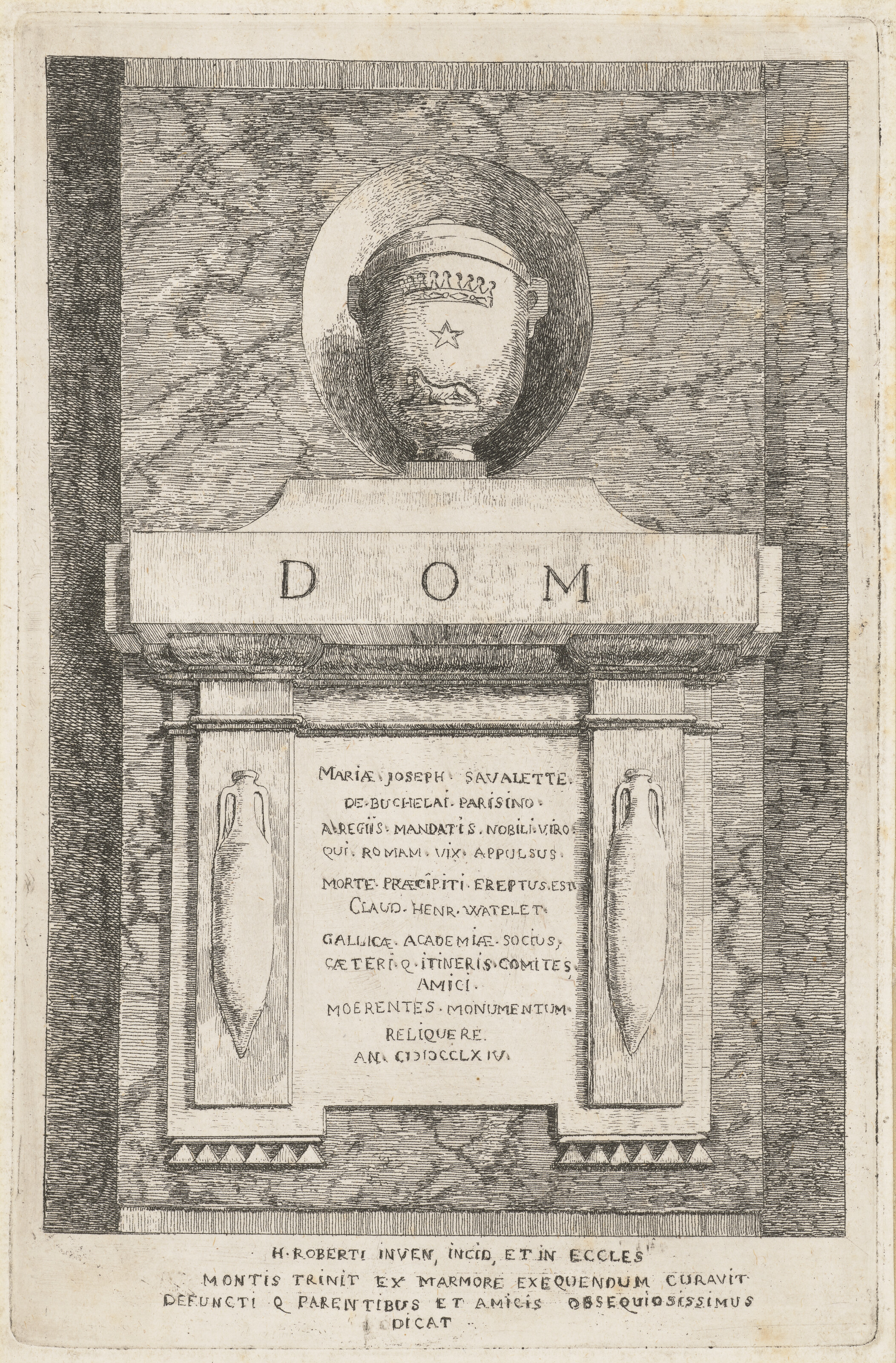Hubert Robert — Гробница Савалетты де Бюшеле на Троице-де-Мон, Рим ; Галерея для гостей ; и карта посещений художников, изображение 2