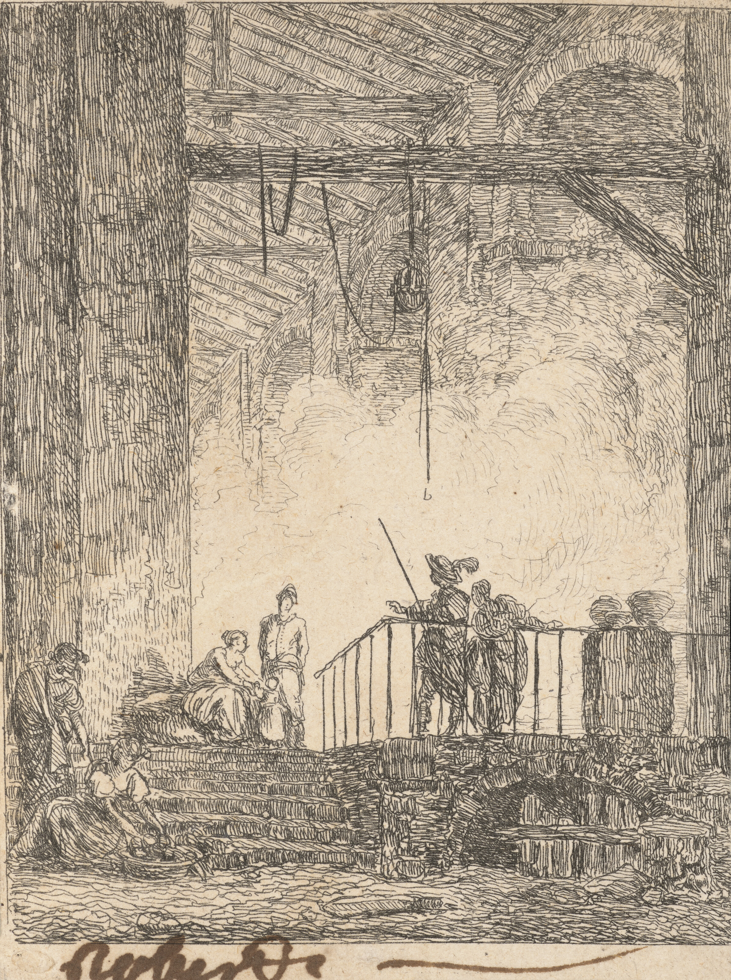 Hubert Robert — Гробница Савалетты де Бюшеле на Троице-де-Мон, Рим ; Галерея для гостей ; и карта посещений художников, изображение 4