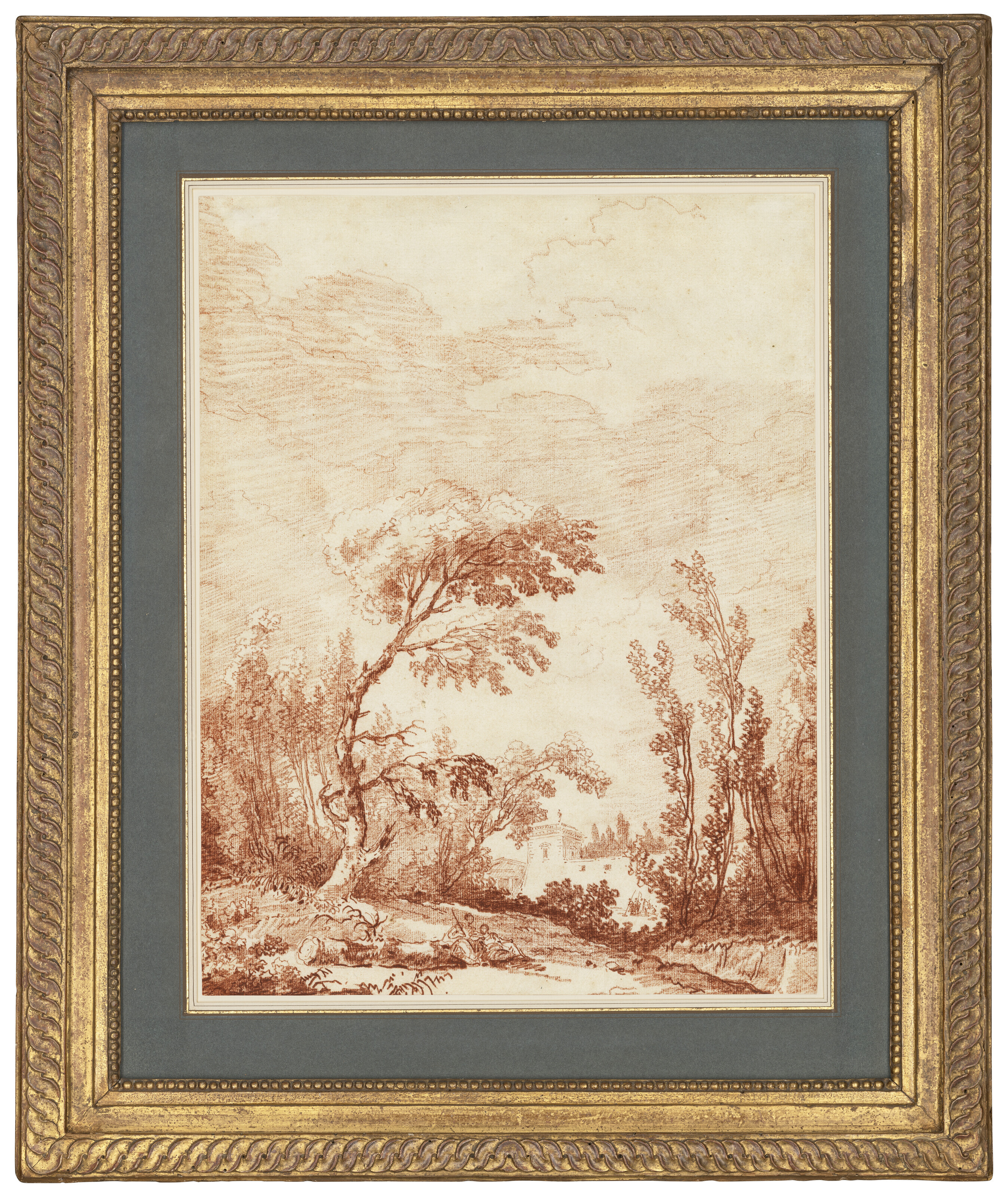 Hubert Robert — Парк итальянской виллы, украшенный фигурами, изображение 2