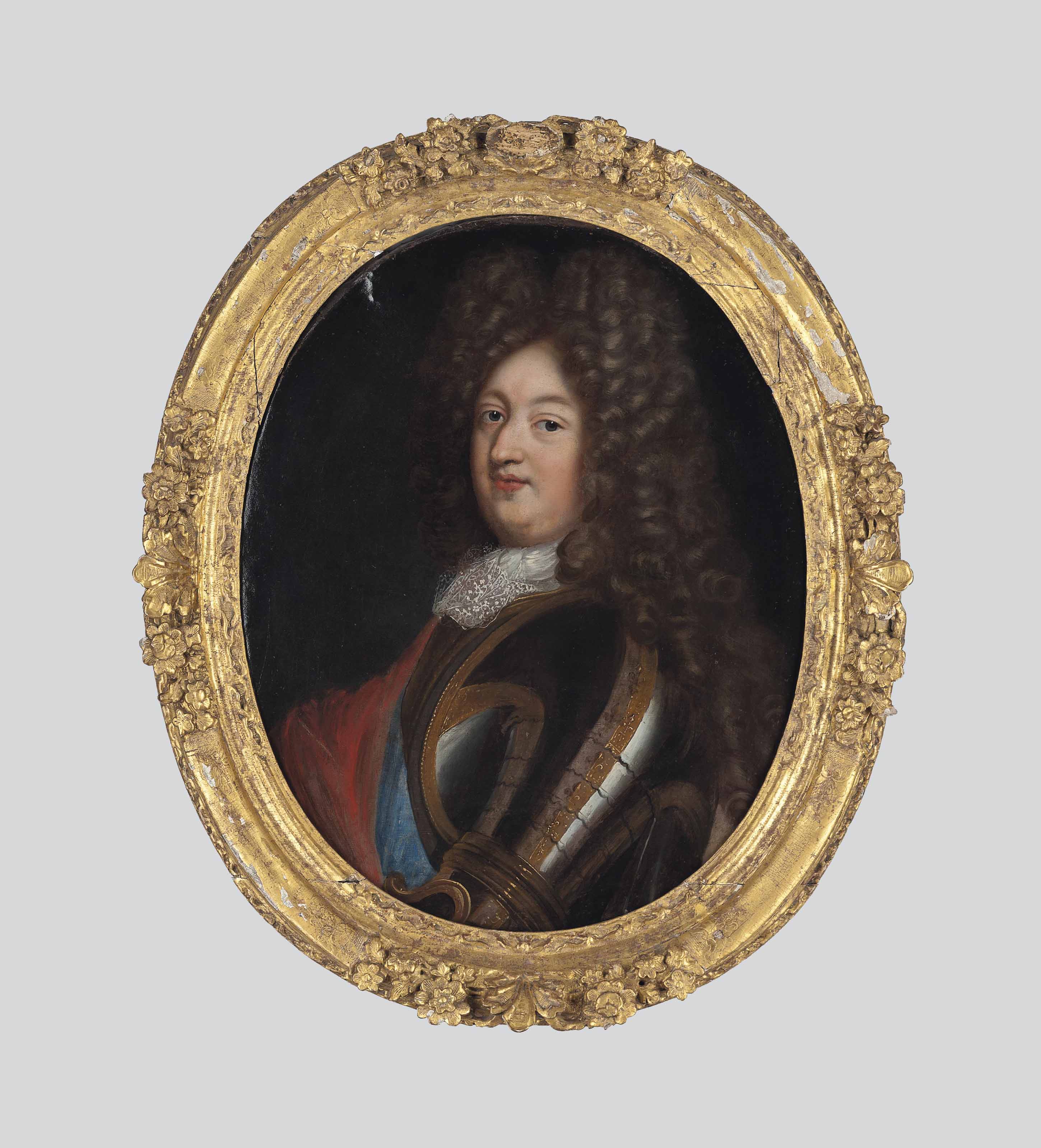 Hyacinthe Rigaud — Портрет Людовика Французского, великого дофина (1661-1711), в полный рост, в доспехах