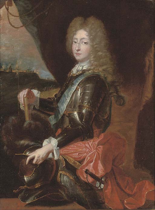 Hyacinthe Rigaud — Портрет джентльмена, традиционно идентифицируемого как принц Евгений Савойский (1663-1736), в три четверти роста, в доспехах