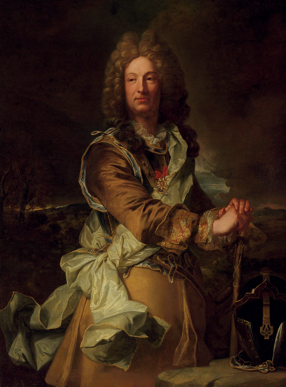 Hyacinthe Rigaud — Портрет военного офицера в три четверти роста, в нагрудном знаке, с орденом Святого Духа