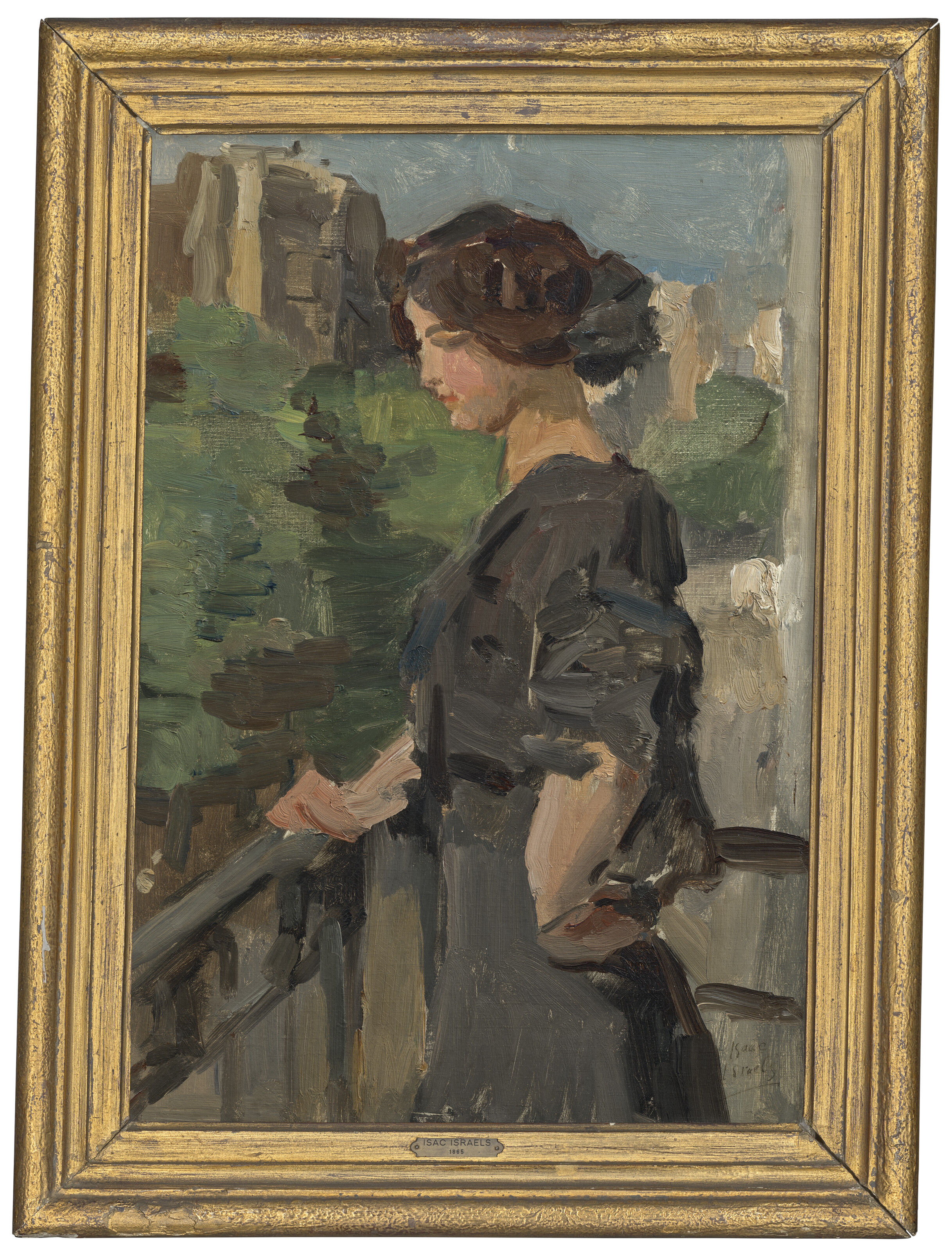 Isaac Israels — Элегантная дама на балконе, Париж, изображение 2