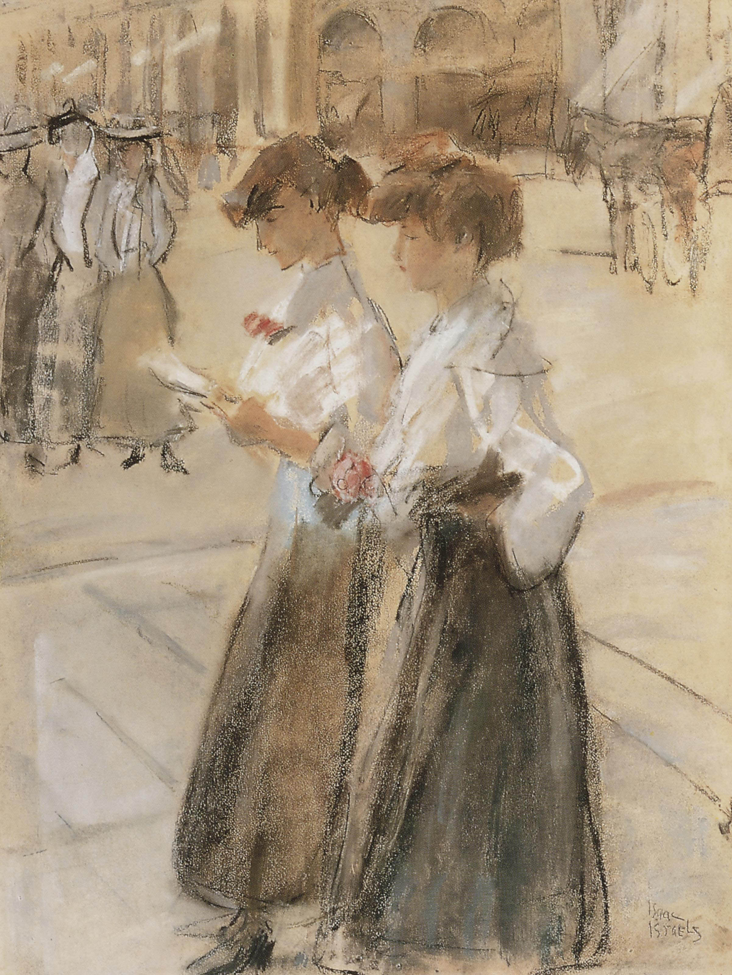 Isaac Israels — Две модинки на Вандомской площади, Париж, изображение 2