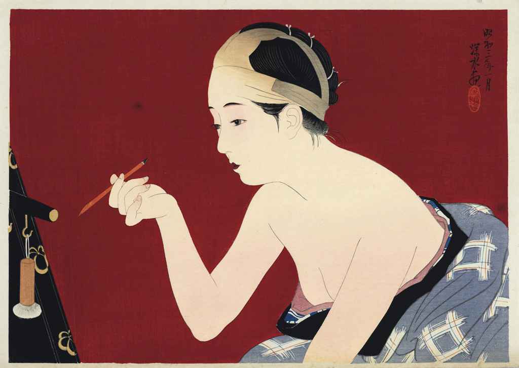 Ito Shinsui — Маюдзуми (Чернение бровей), 1928