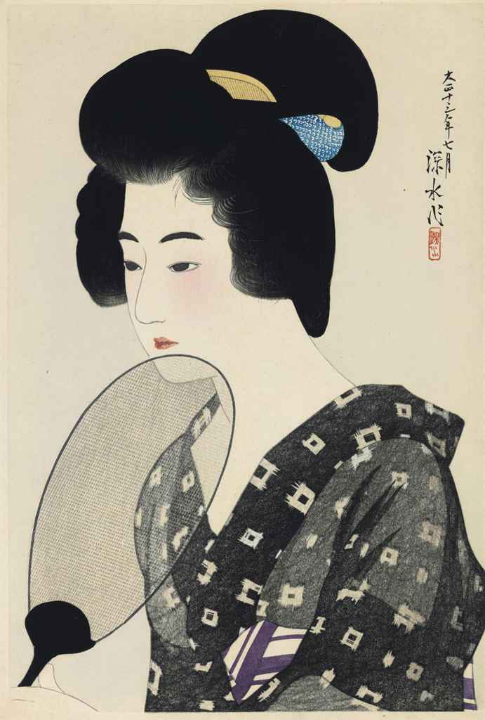 Ito Shinsui — Марумаж ( Marumage [прическа замужней женщины]), 1924