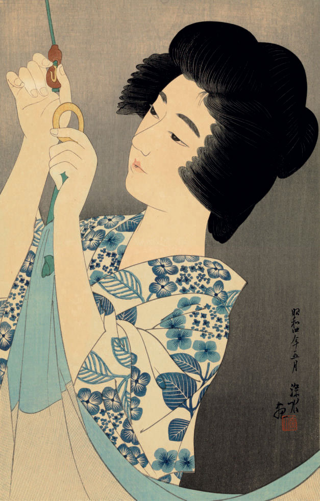 Ito Shinsui — Кайя (москитная сетка) из серии "Гендай биджиншу дай иссю" ("Первая серия современных красавиц"), 1929.5