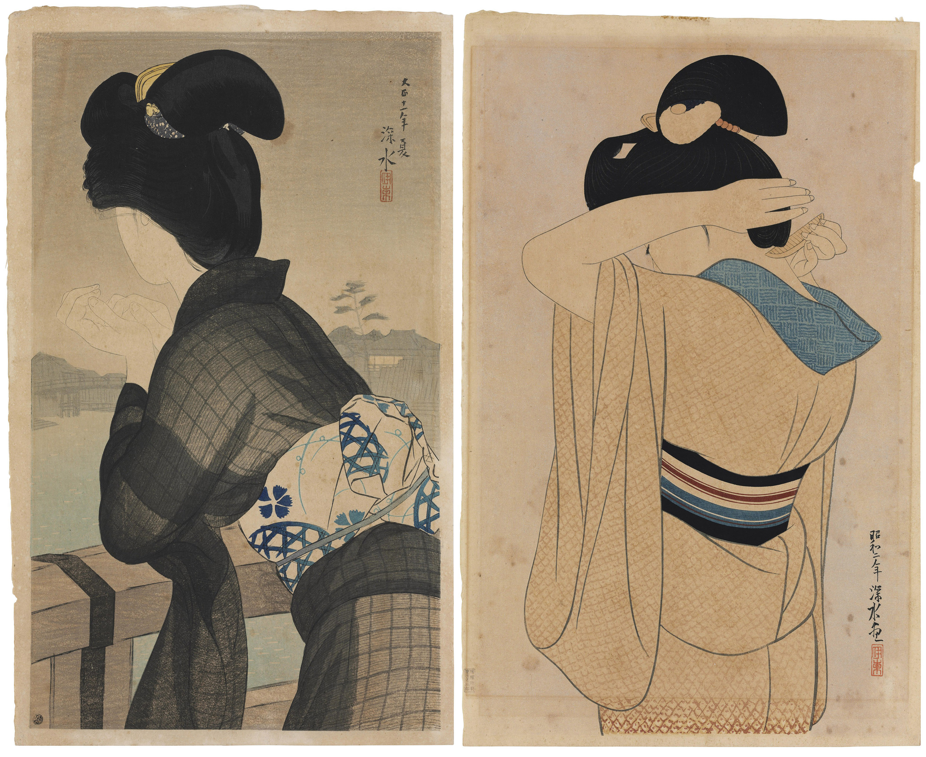 Ito Shinsui — Две гравюры на дереве