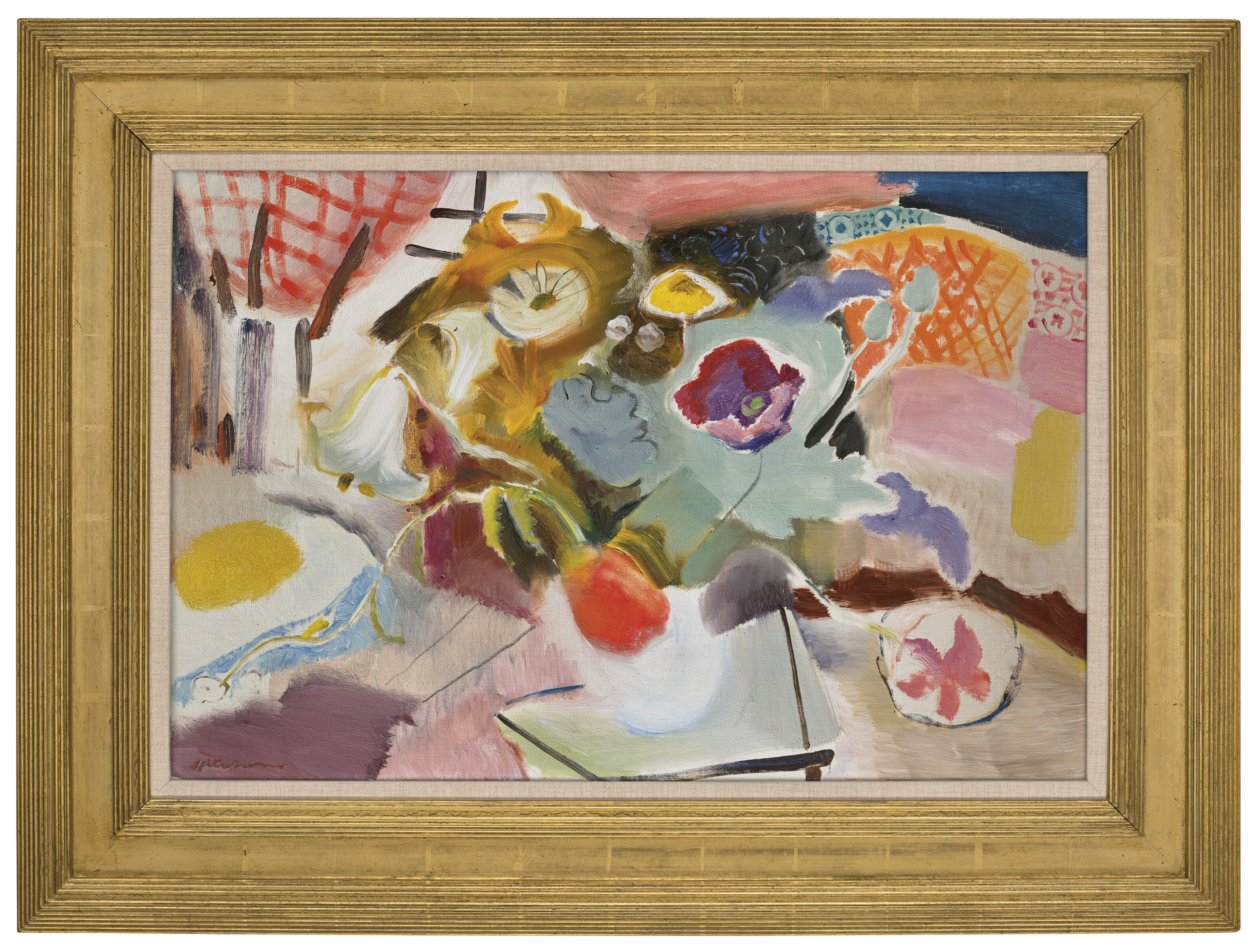 Ivon Hitchens — Цветы в белой вазе, изображение 2