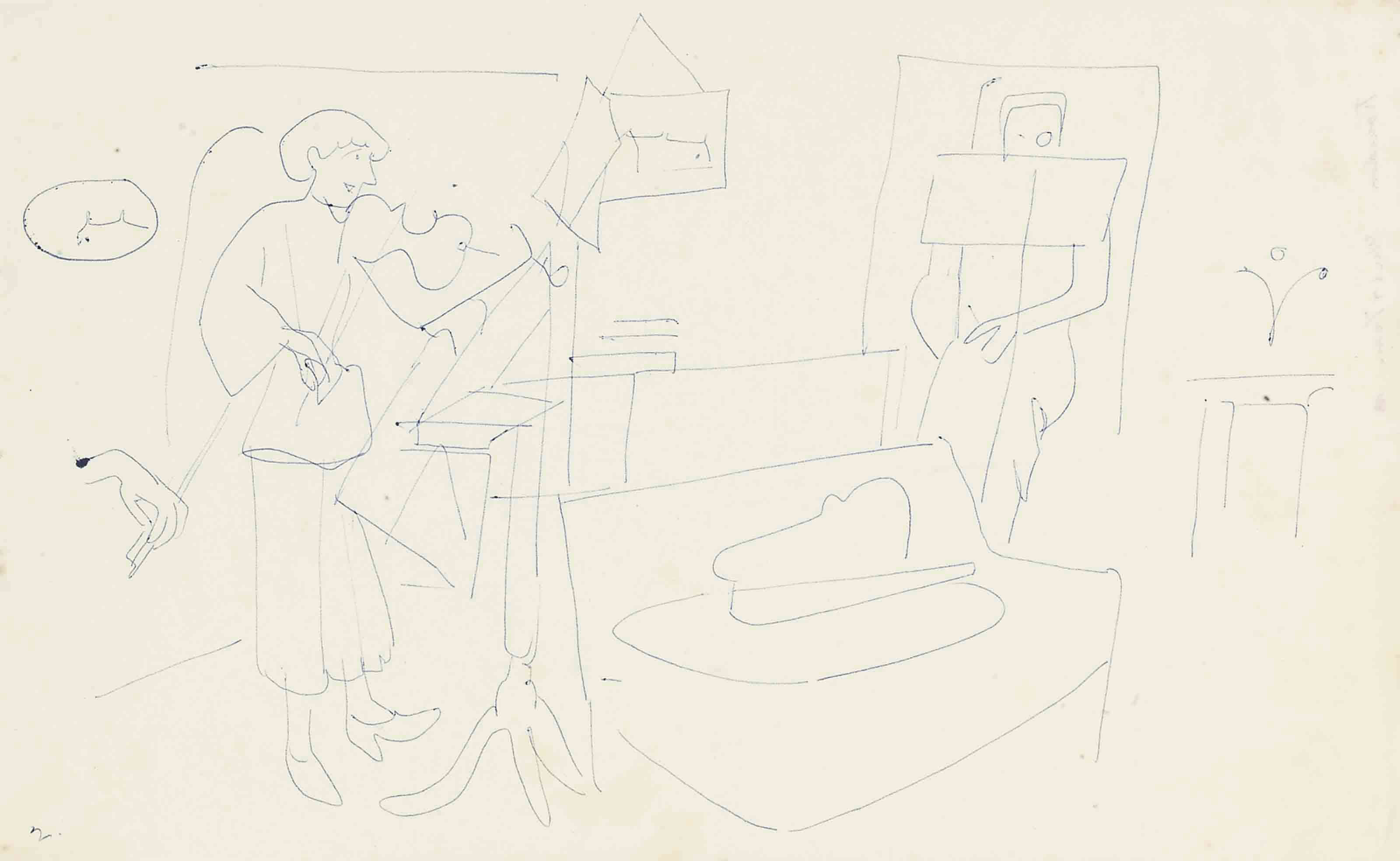 Ivon Hitchens — Раусден, Фил и Джин; Музыка в доме, Раусден; Раусден, Фил, Джин и Молли за фортепиано