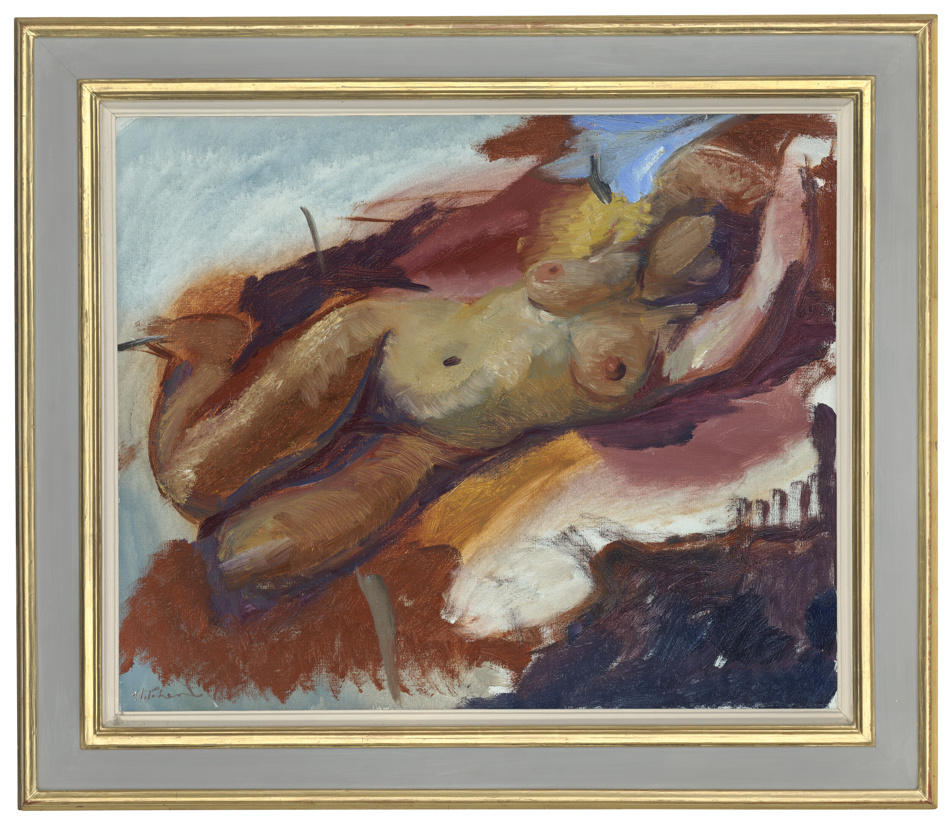 Ivon Hitchens — Фигура на синем фоне, изображение 2