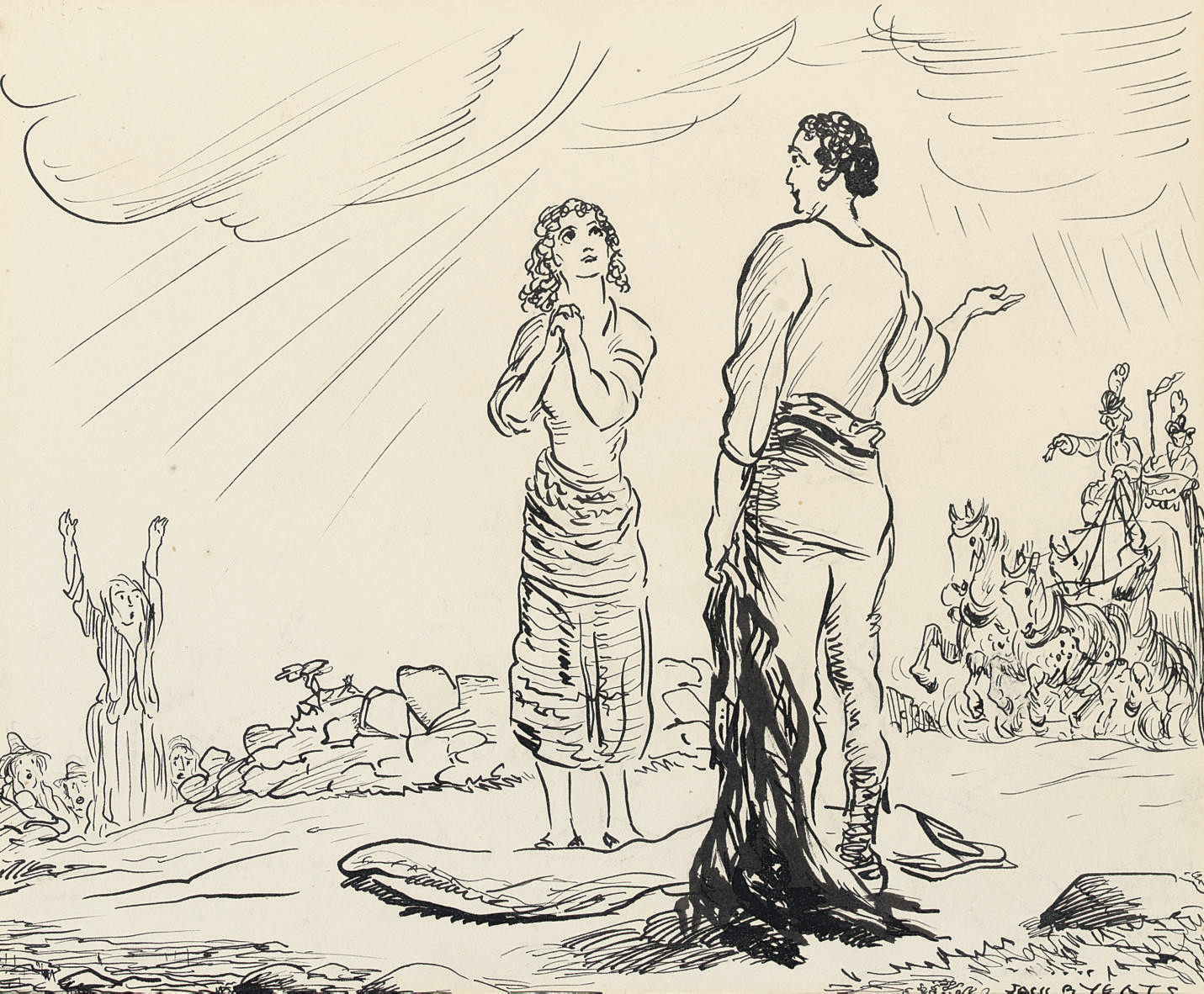 Jack Butler Yeats — Большое дерево Бунлахи: "Вот карета, и мы сядем в нее", - сказал молодой человек.