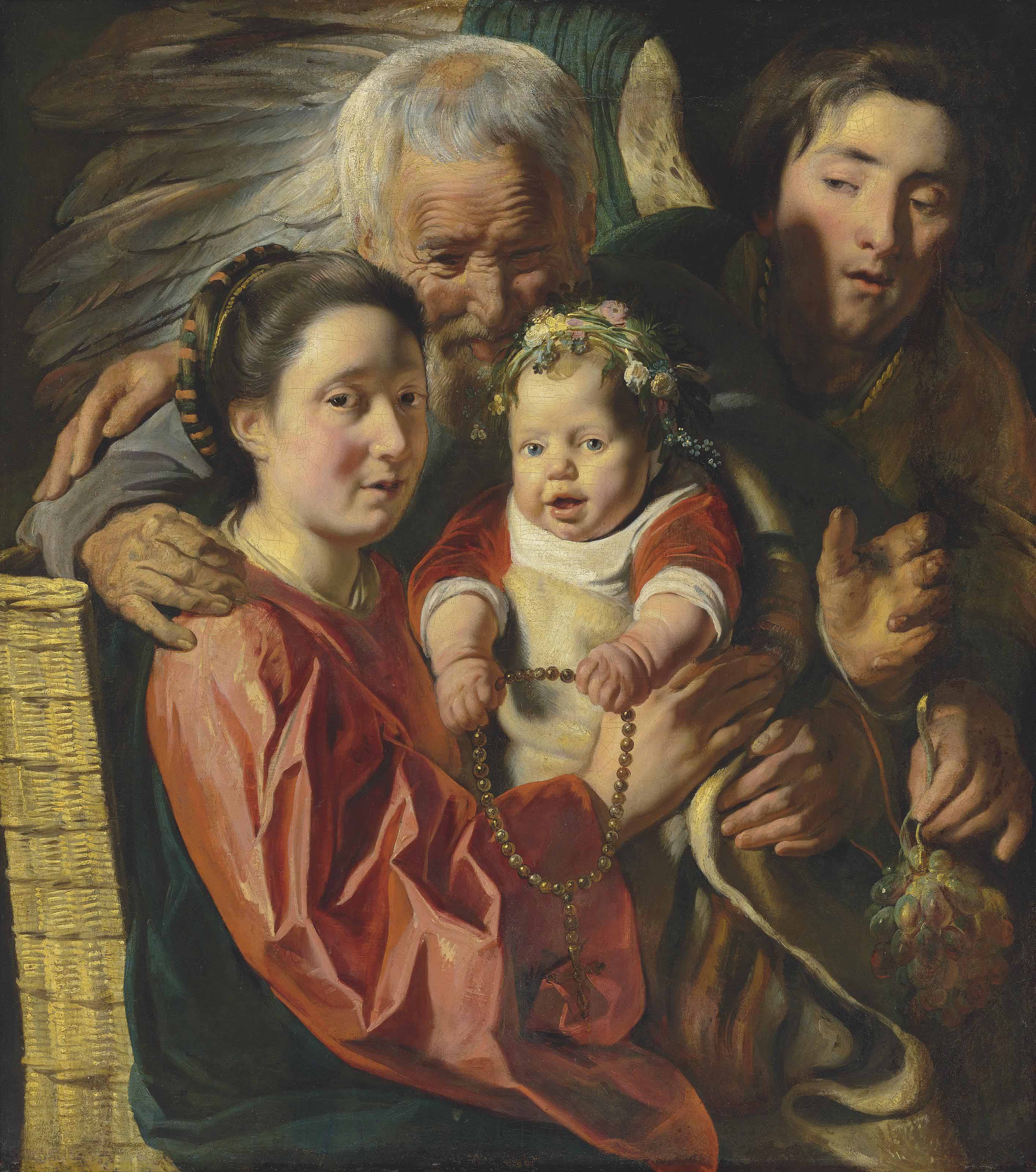 Jacob Jordaens — Святое семейство с ангелом