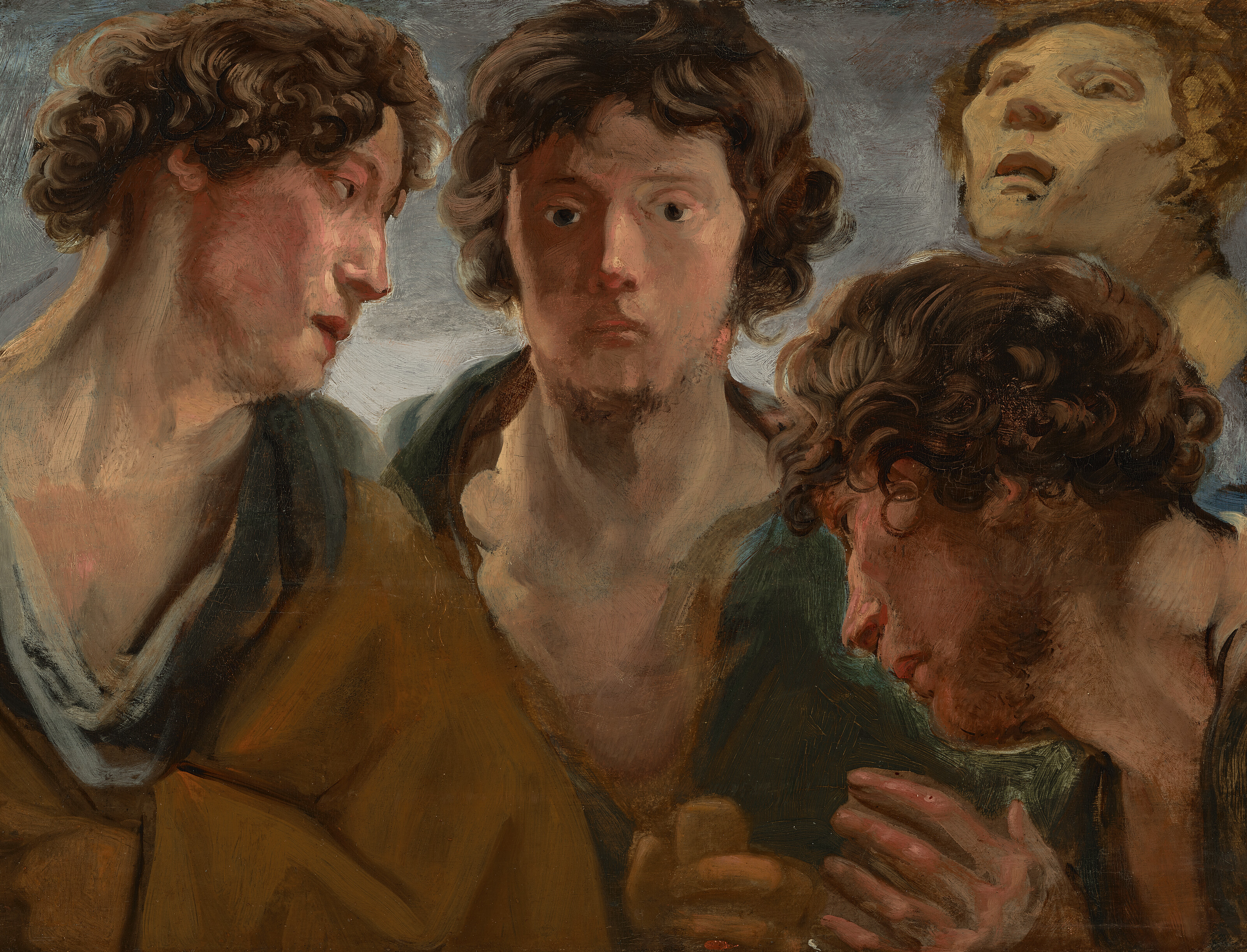 Jacob Jordaens — Четыре наброска мужской головы
