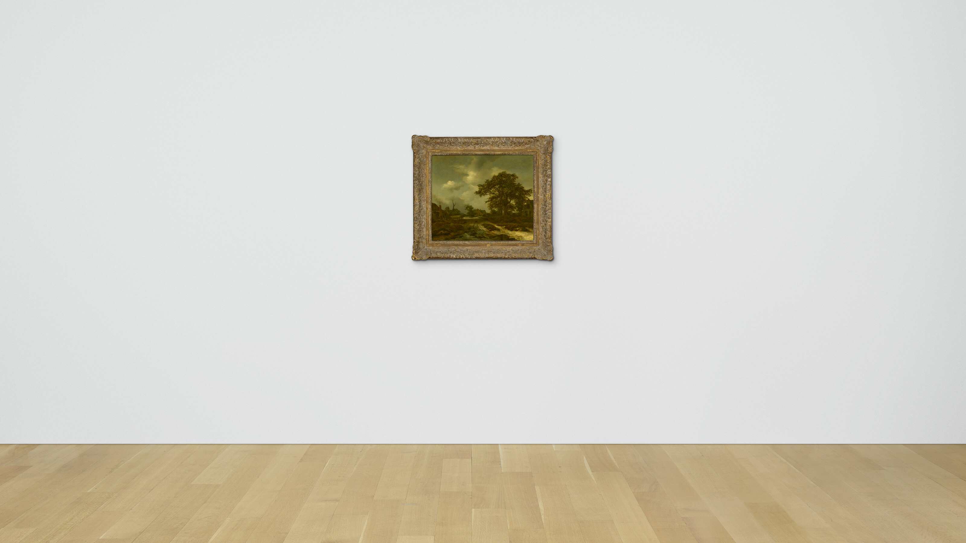 Jacob Van Ruisdael — Лесистый пейзаж с коттеджами, деревенскими жителями и собакой за ними, изображение 5