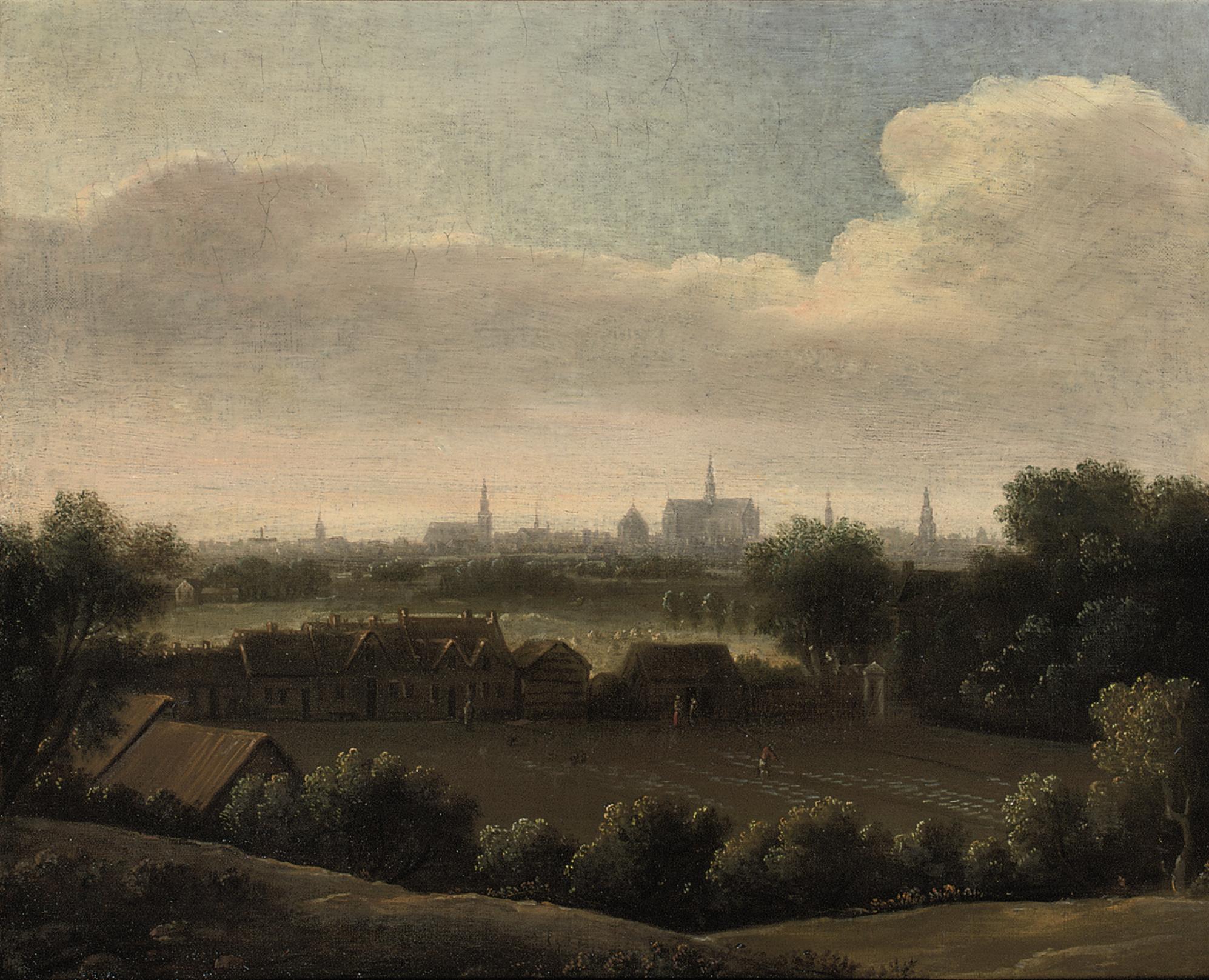 Jacob Van Ruisdael — Панорамный пейзаж с видом на Харлем и церковь Святого Бавокерка вдалеке