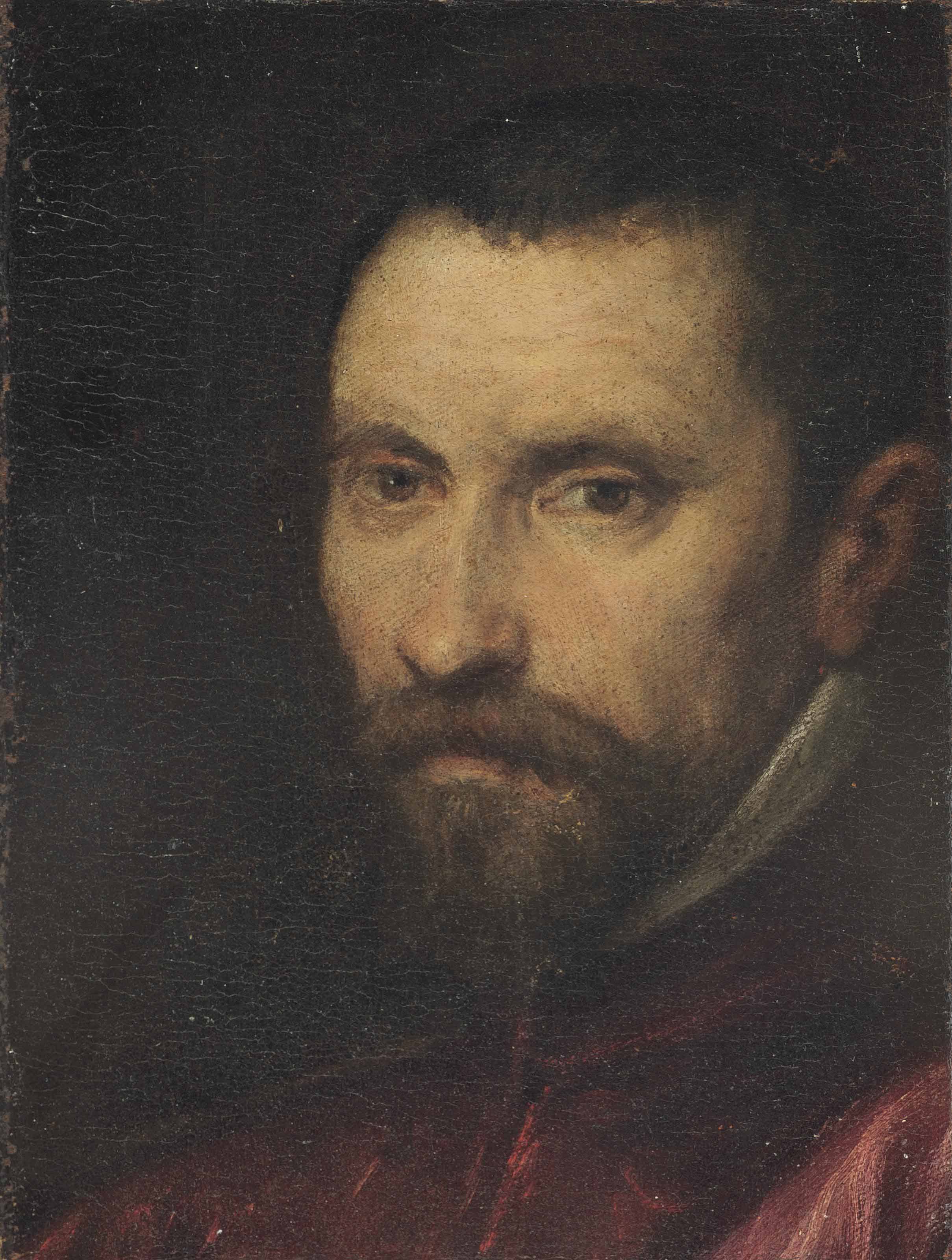 Jacopo Tintoretto — Портрет джентльмена, во весь рост, в красном сюртуке