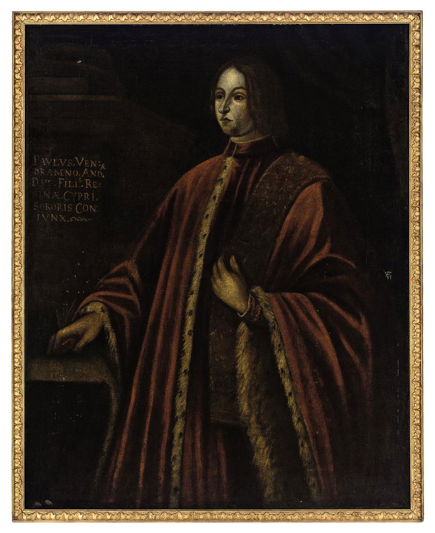 Jacopo Tintoretto — Портрет Паоло Вендрамина, в три четверти роста, в красной мантии, отороченной горностаем