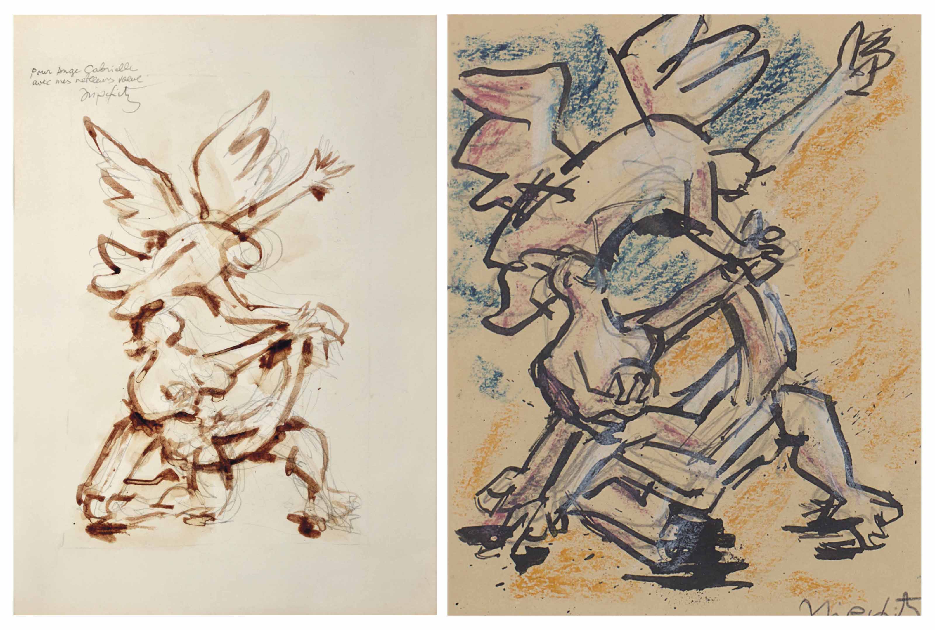 Jacques Lipchitz — Агарь и Ангел (две работы)