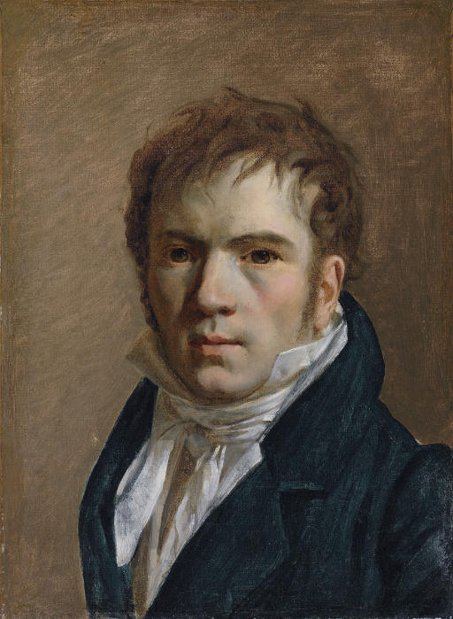 Jacques Louis David — Портрет джентльмена, во весь рост, в синем фраке и белом галстуке