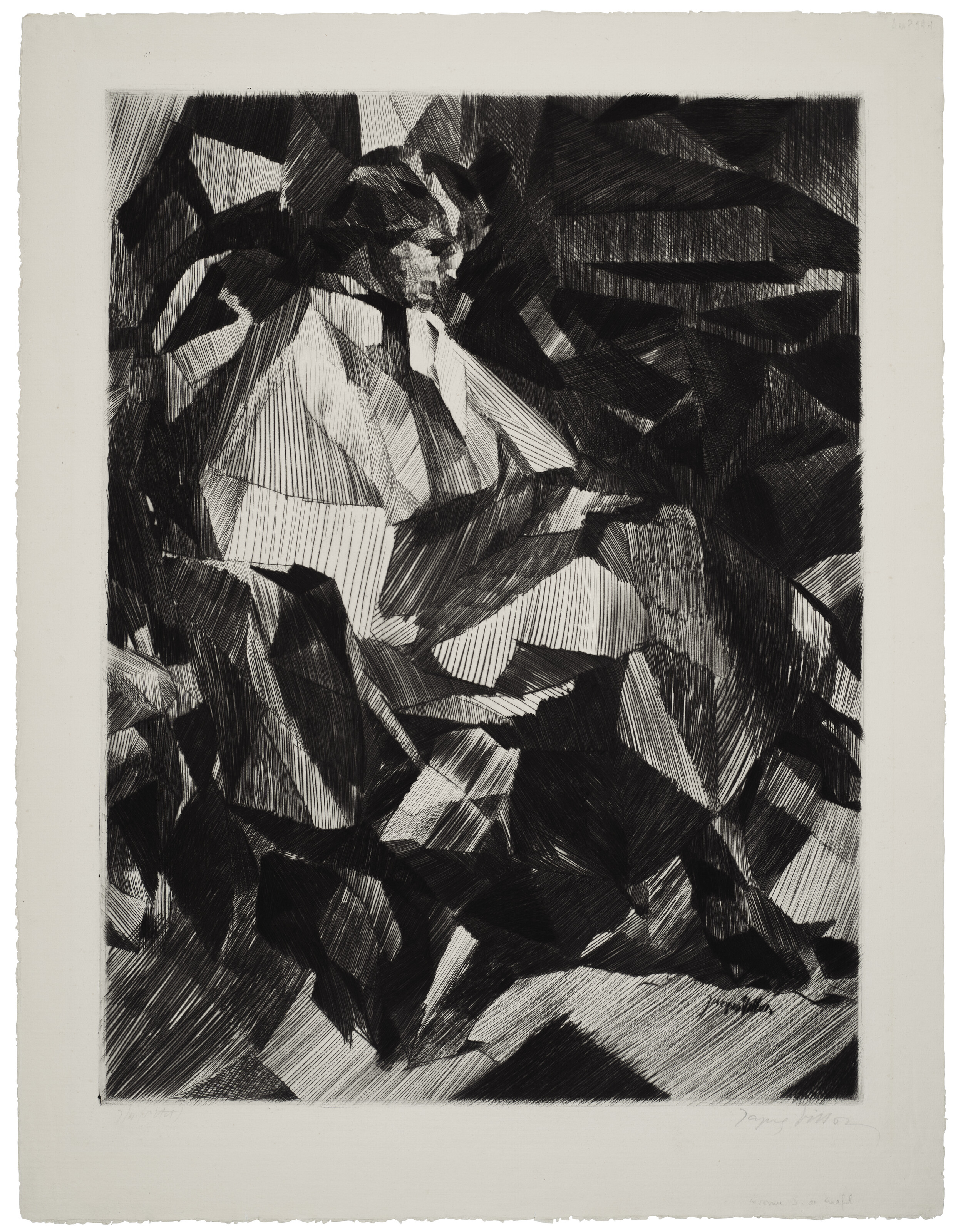 Jacques Villon — Ивонн Д. де профиль, изображение 3