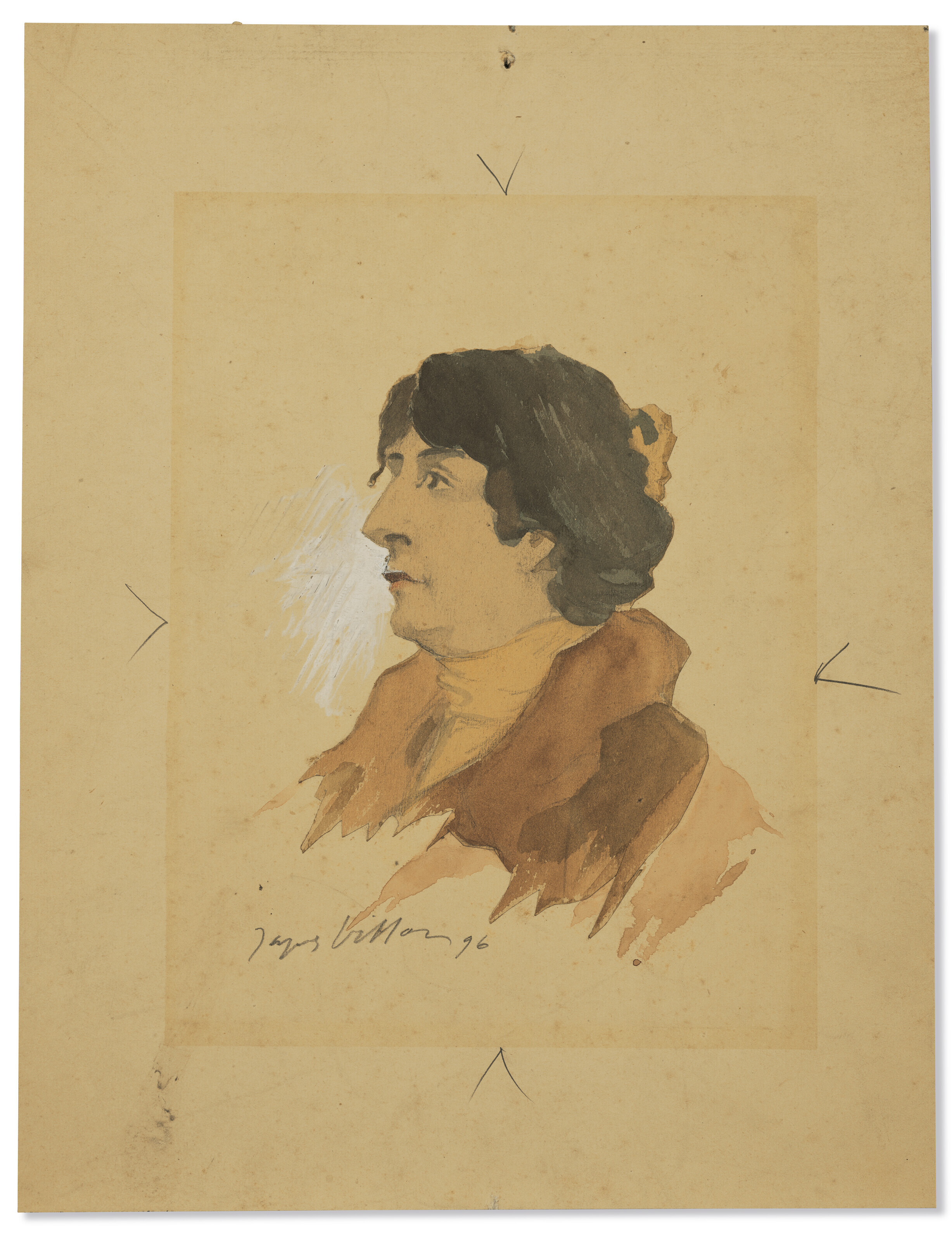 Jacques Villon — Женский портрет ( спереди ); Этюд о женщине на лекции ( сзади ), изображение 2